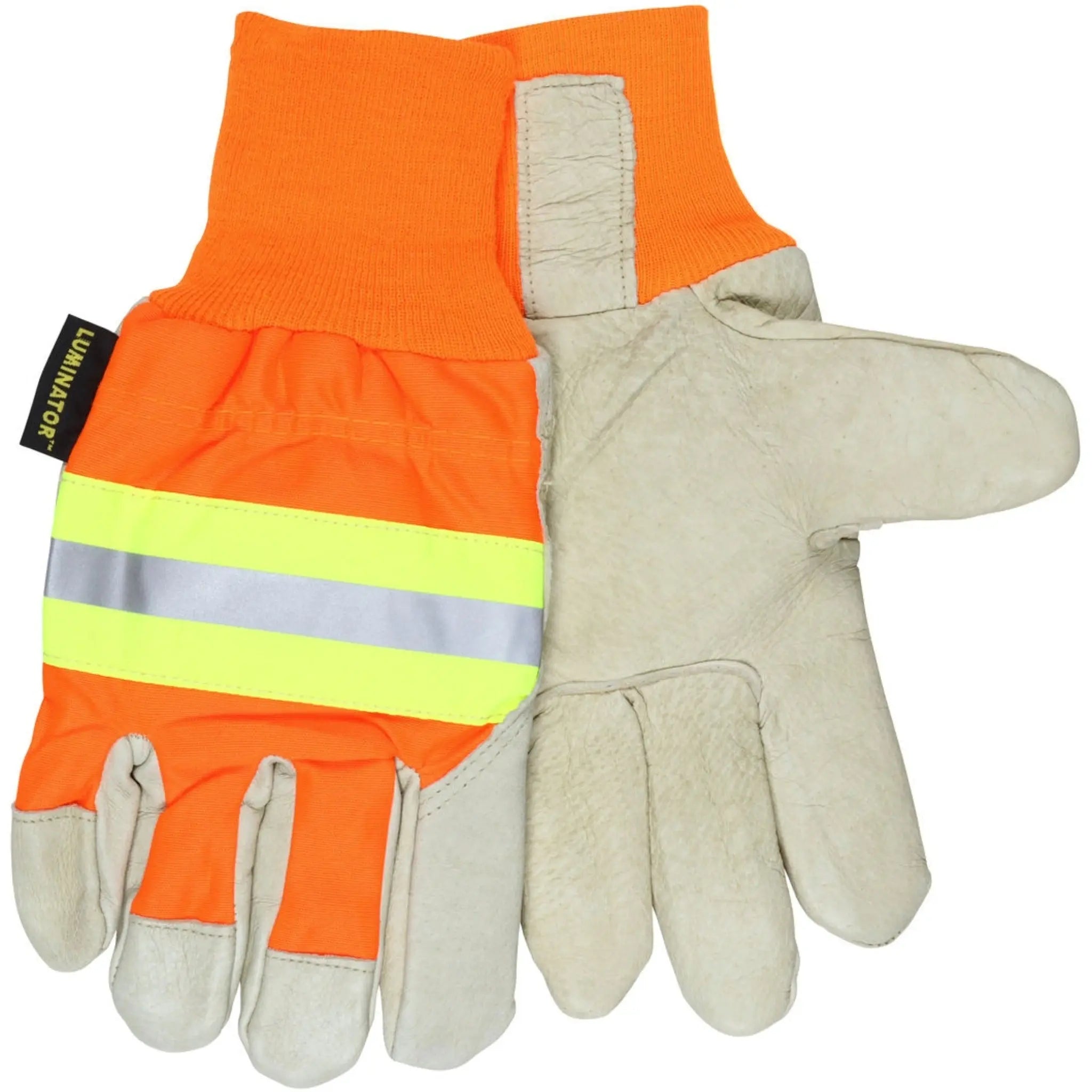 MCR Safety Luminator Series 3440 Leather Palm Drivers Work Gloves, Pair