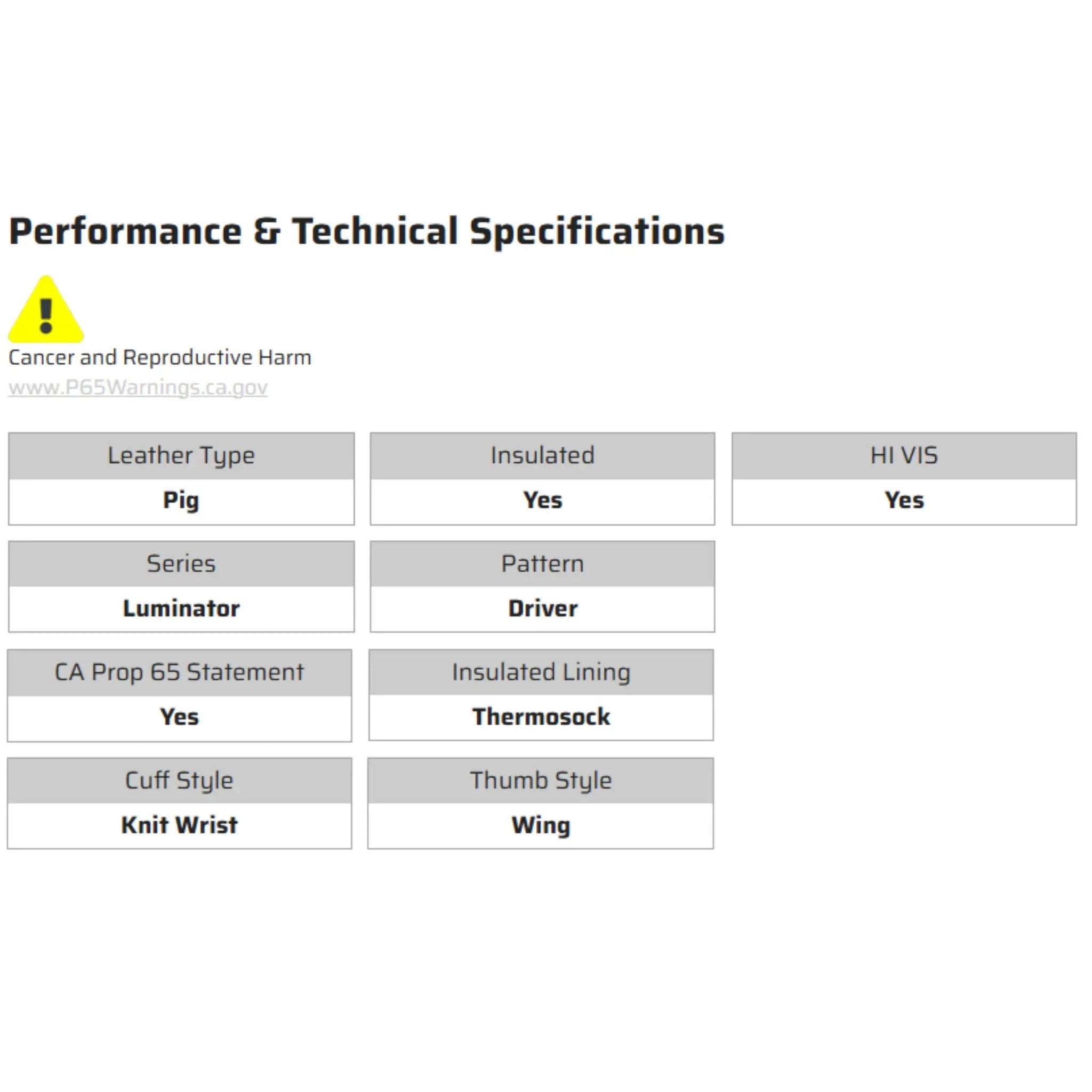 MCR Safety Luminator Series 3440 Leather Palm Drivers Work Gloves, Specs
