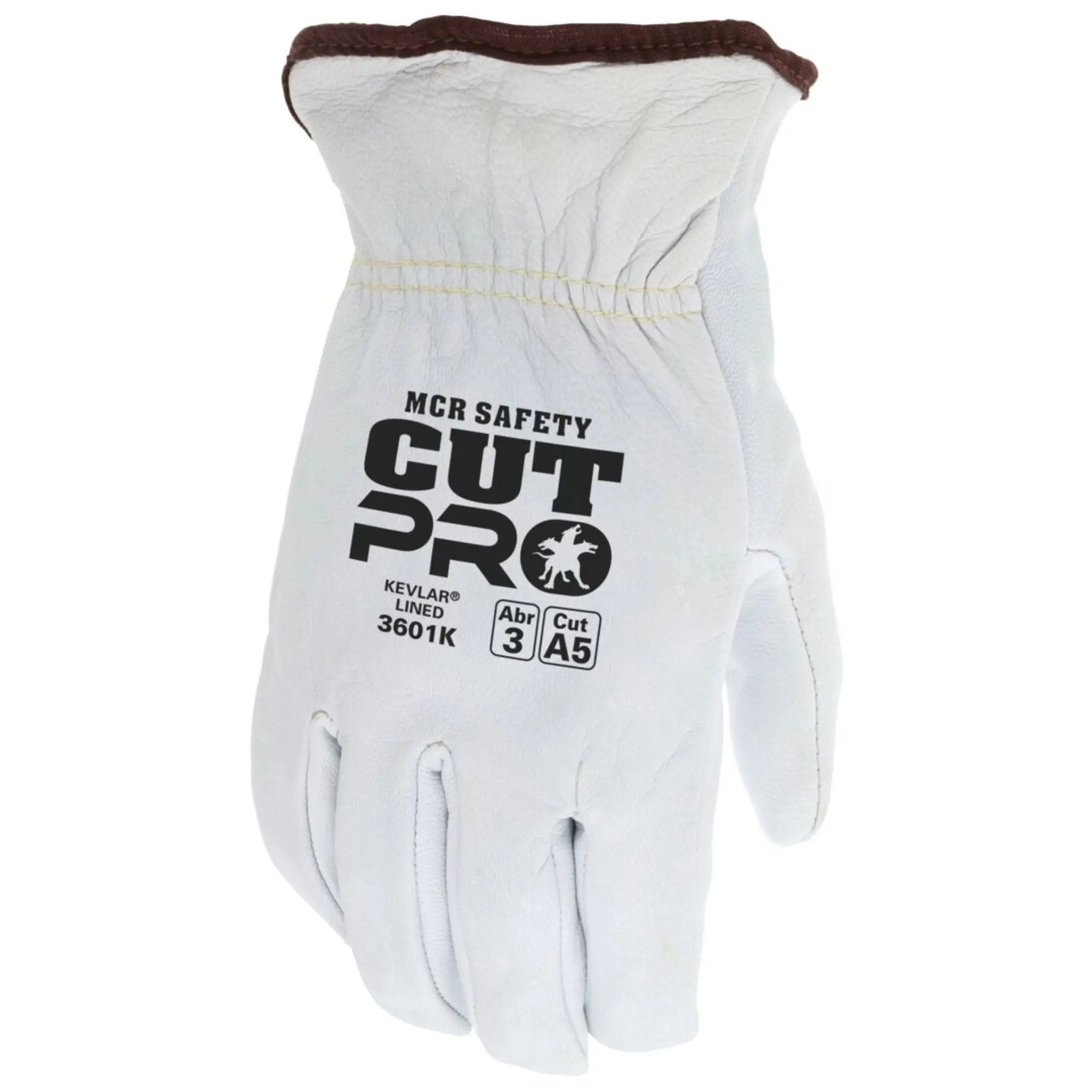 MCR Safety 3601K Leather Drivers Work Gloves, Dorsal View