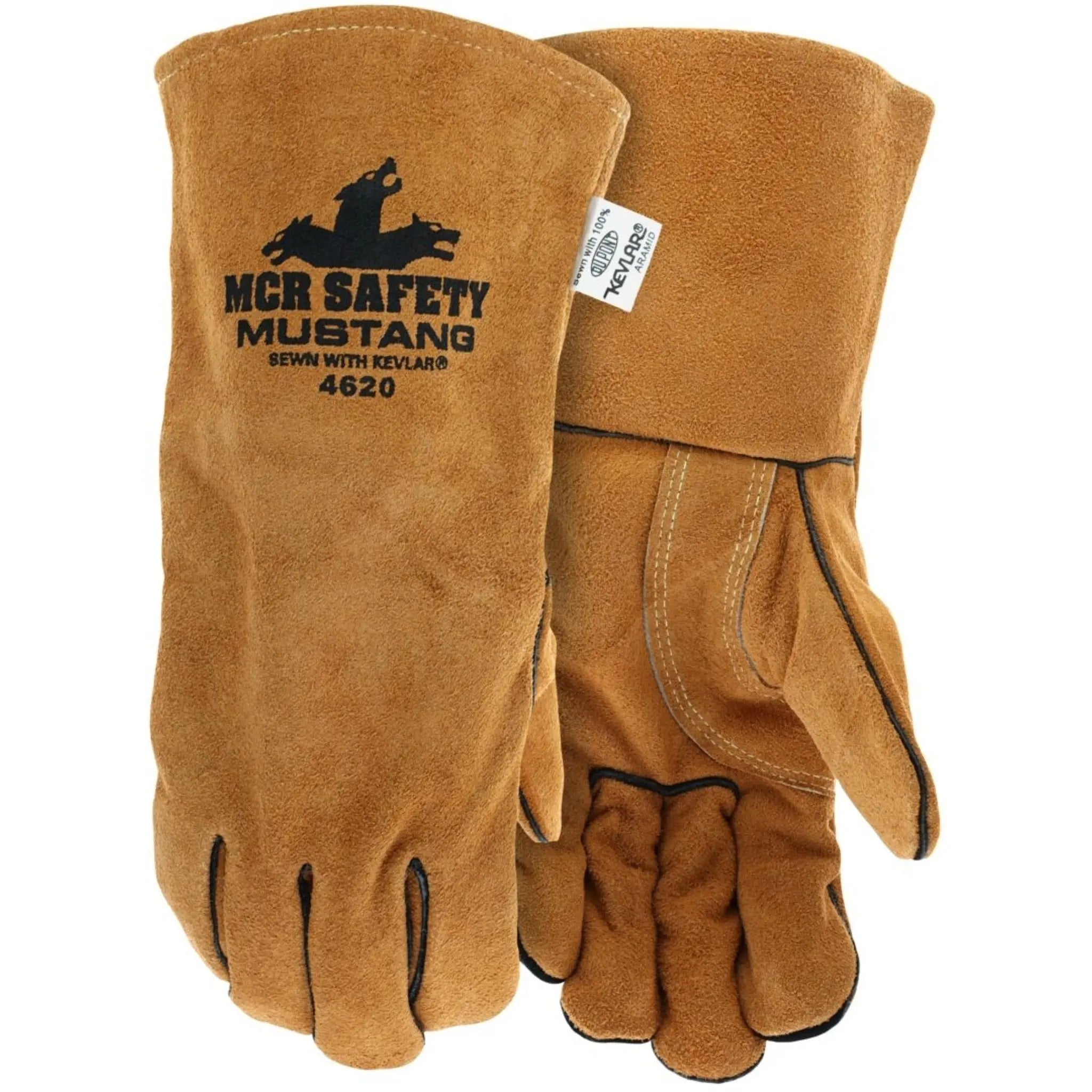 Elisanliving Welding Leather Gloves – Large, Reinforced Thumb, 1 Dozen (12 Pairs) – Brown, Hand Protection-1137866