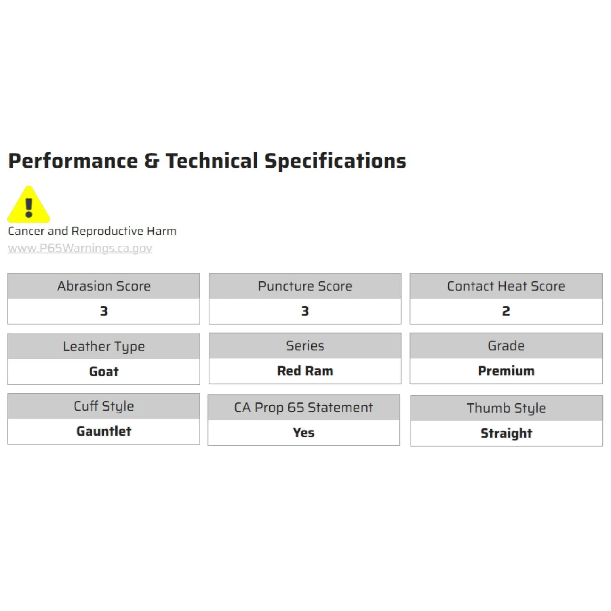 MCR Safety Red Ram 4840 Leather Welding Work Gloves, Specs