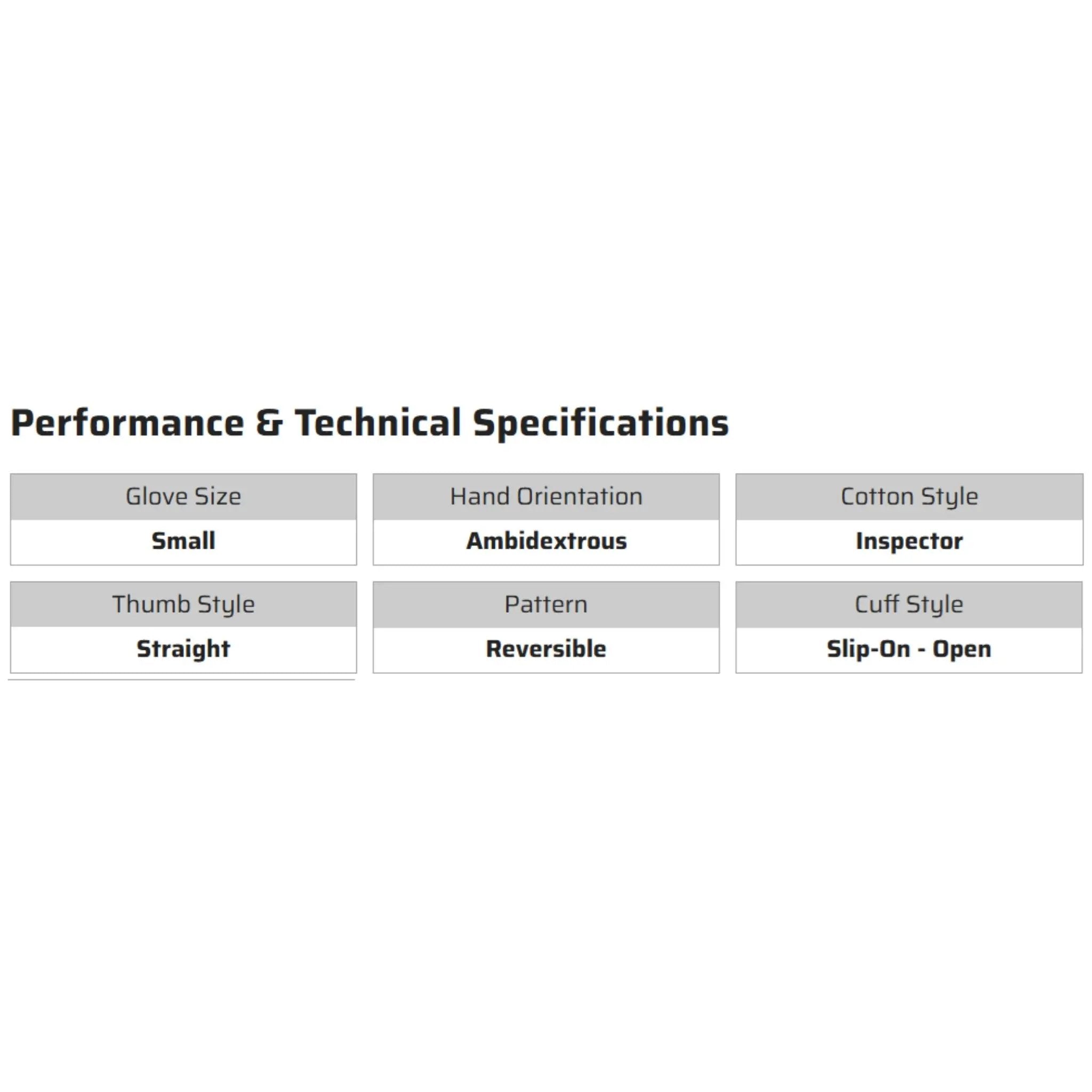 MCR Safety 8621C Inspectors Gloves, Specs