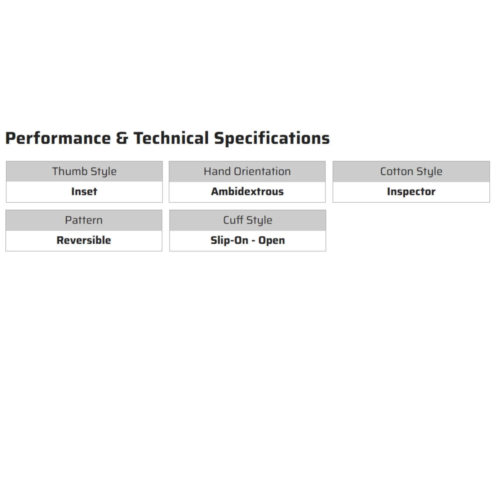 MCR Safety 8750 Inspectors Gloves, Specs