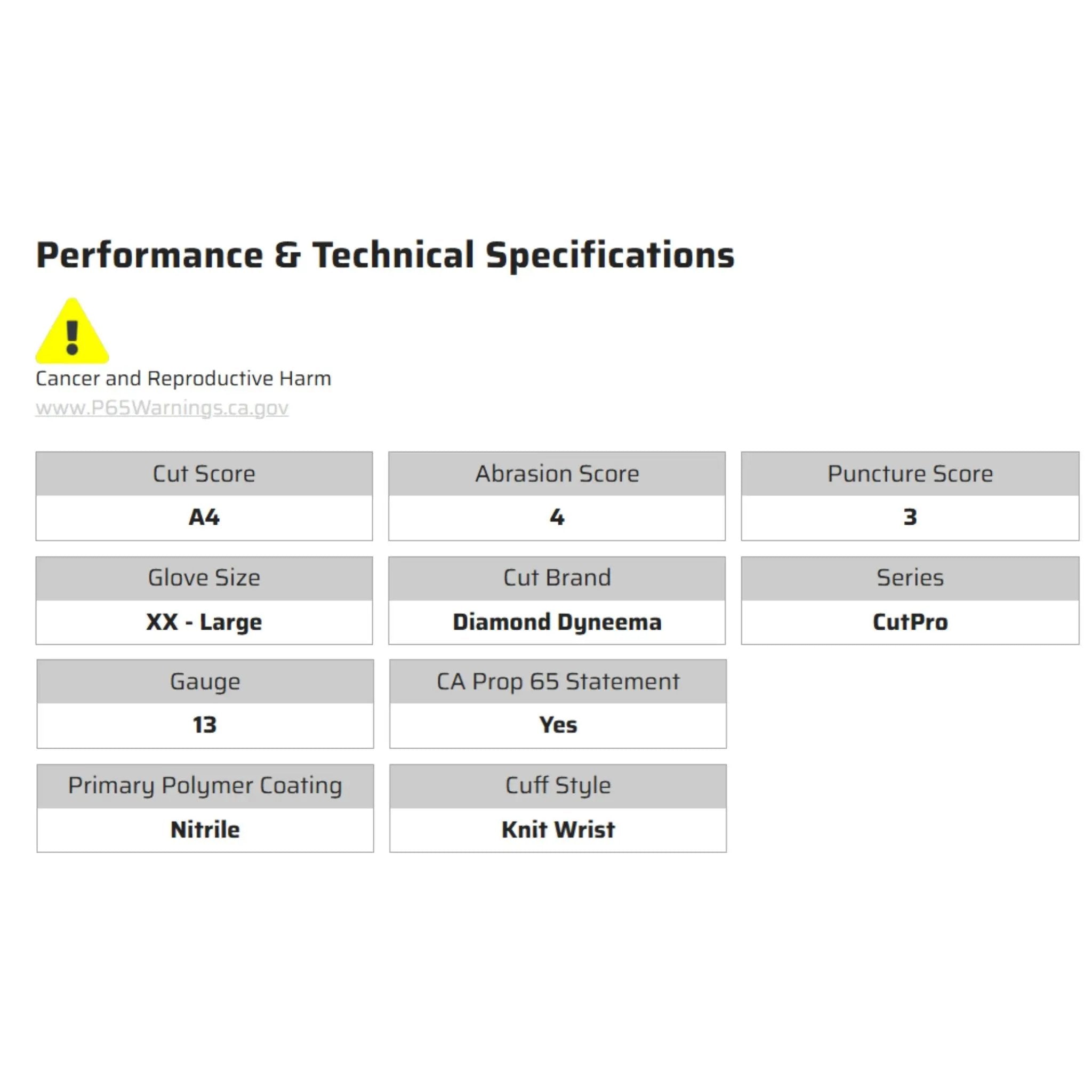 MCR Safety Cut Pro 90730 Work Gloves, Specs