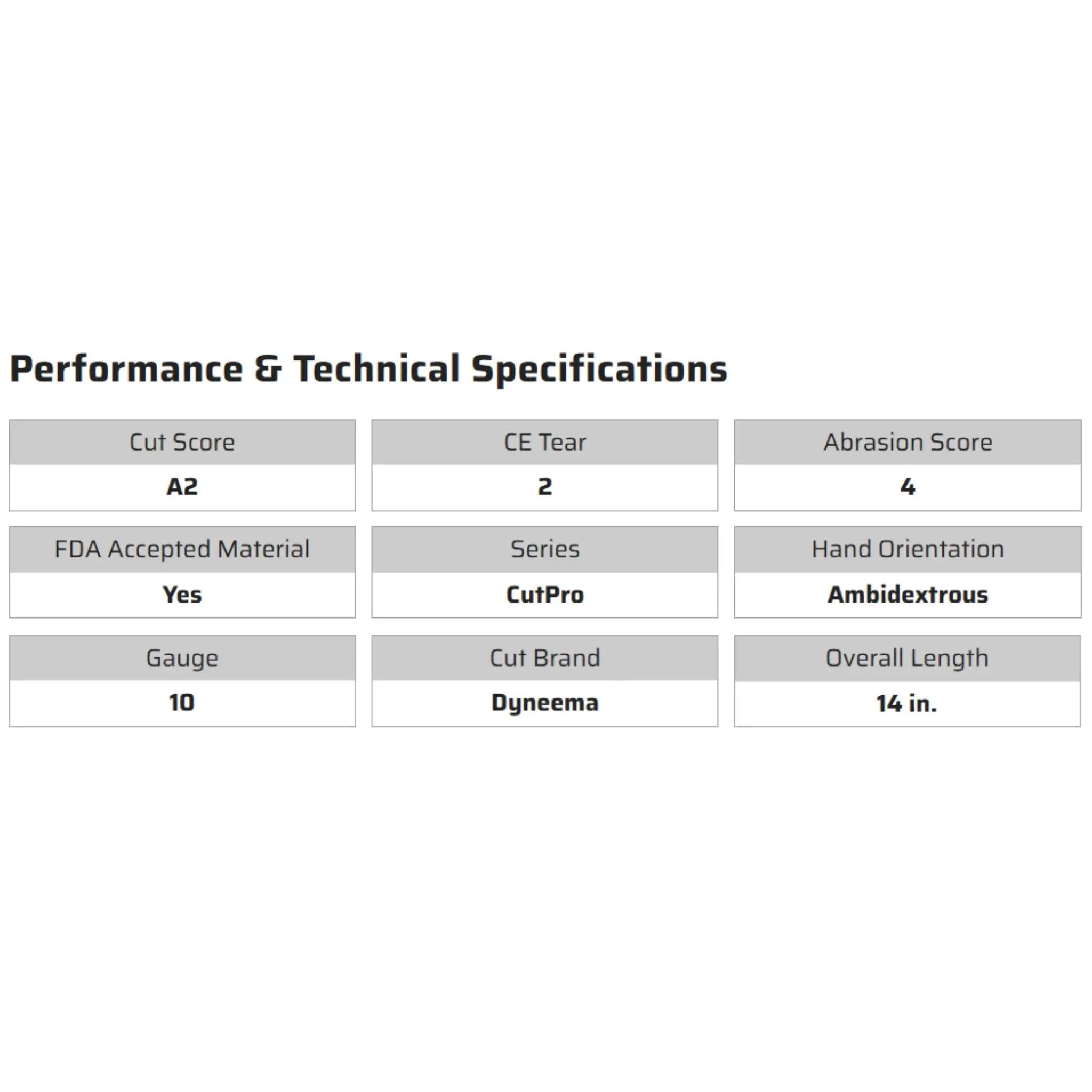 MCR Safety CutPro 9314D10 Sleeves, Specs