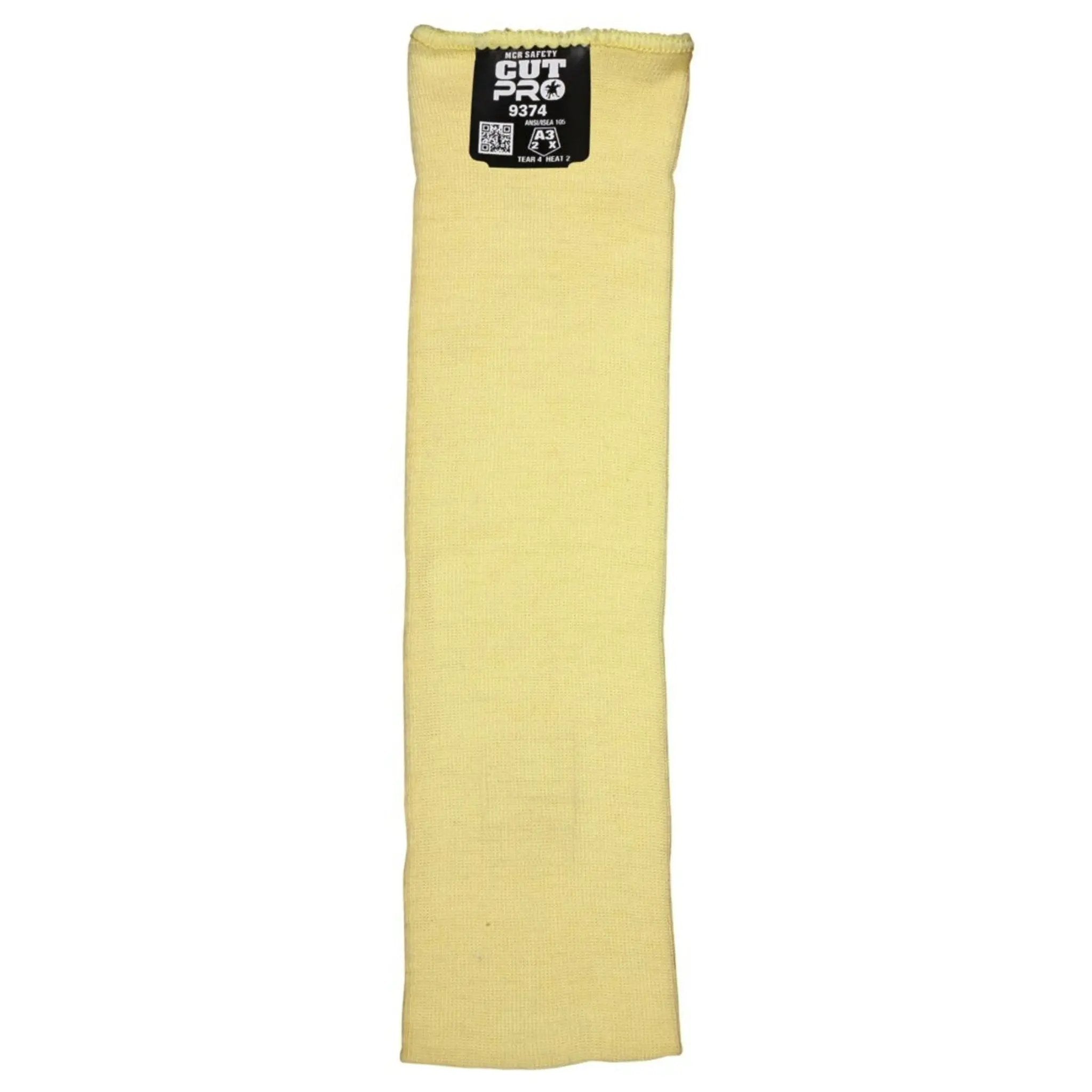 MCR Safety CutPro 9374 Double Ply DuPont Kevlar Cut Resistant Sleeves, 14 Inches Length, Yellow, One Size, 1 Each