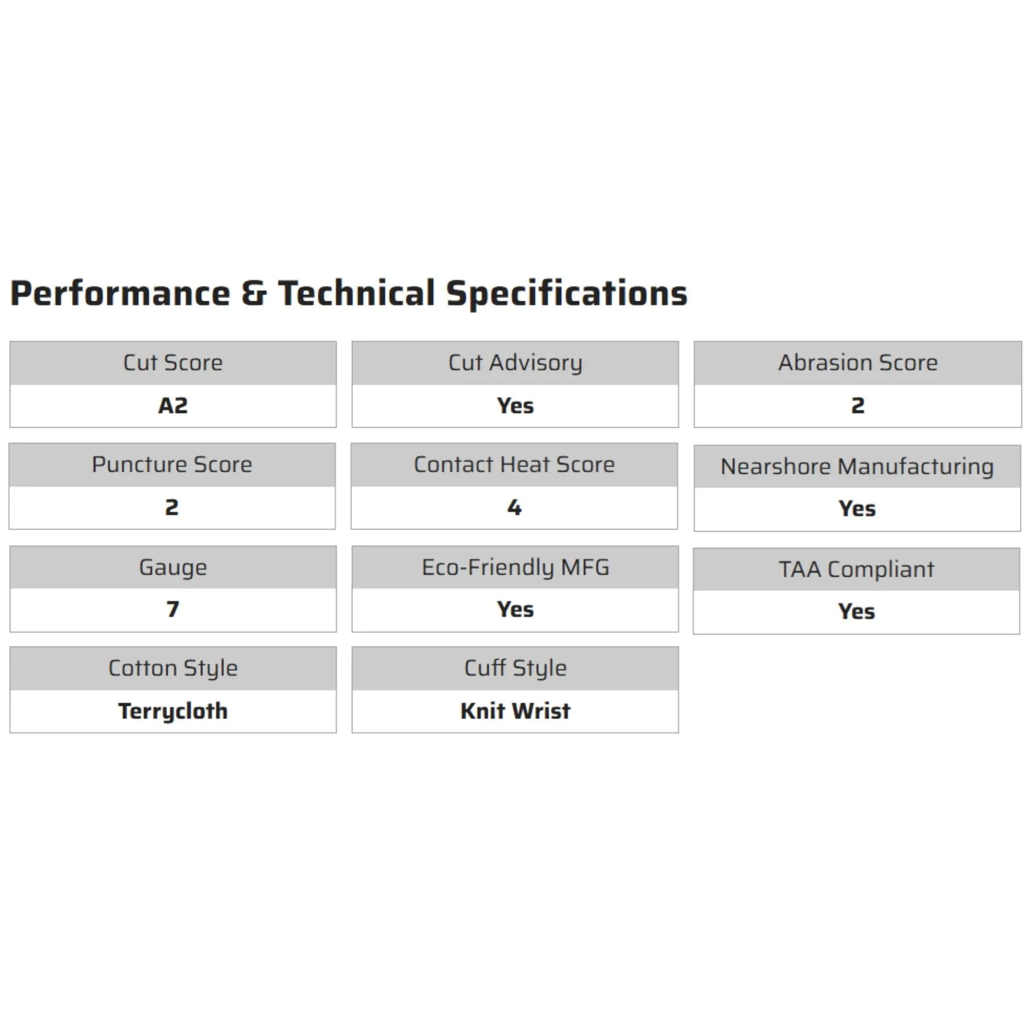 MCR Safety 9400KM Work Gloves, Specs