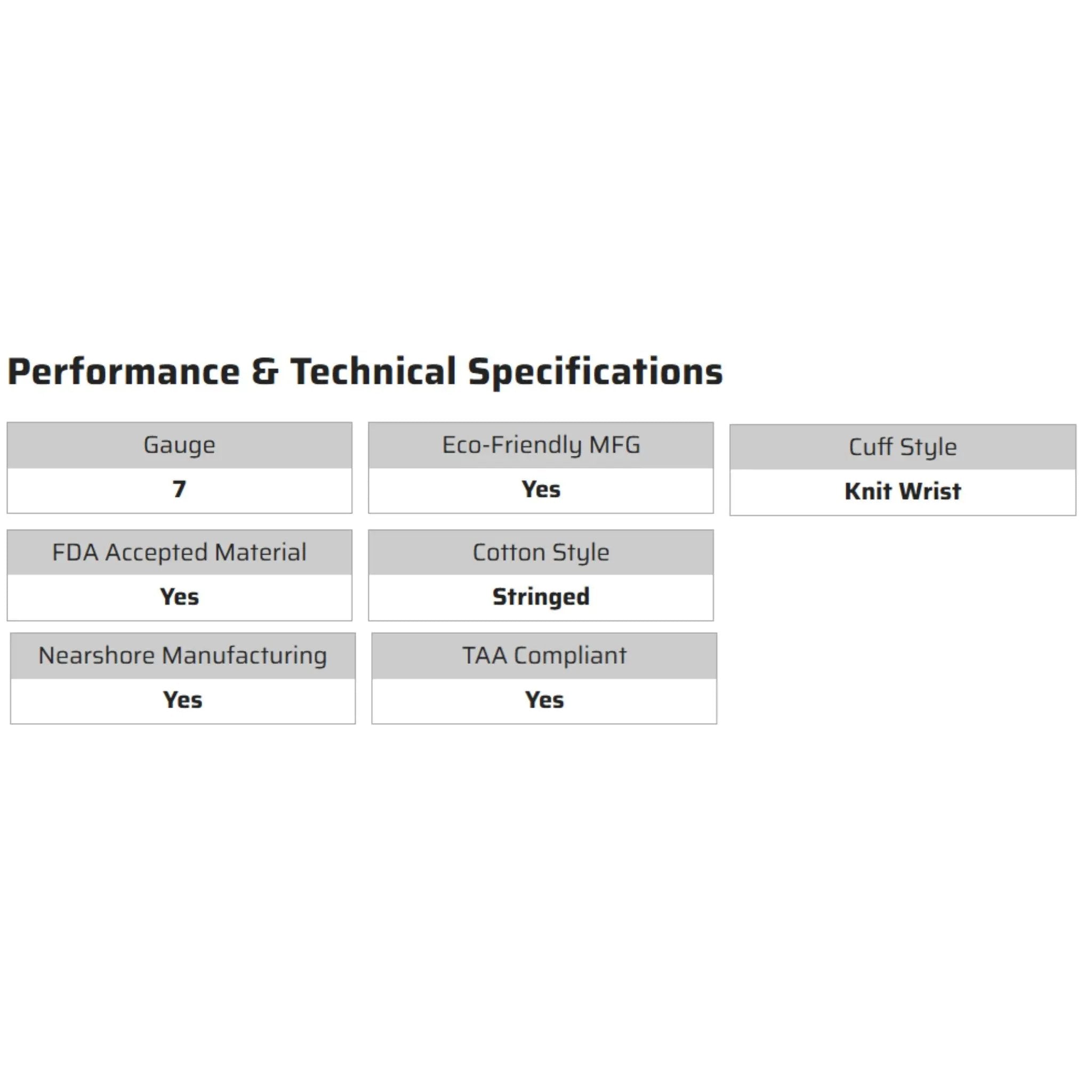 MCR Safety 9642LM Work Gloves, Specs