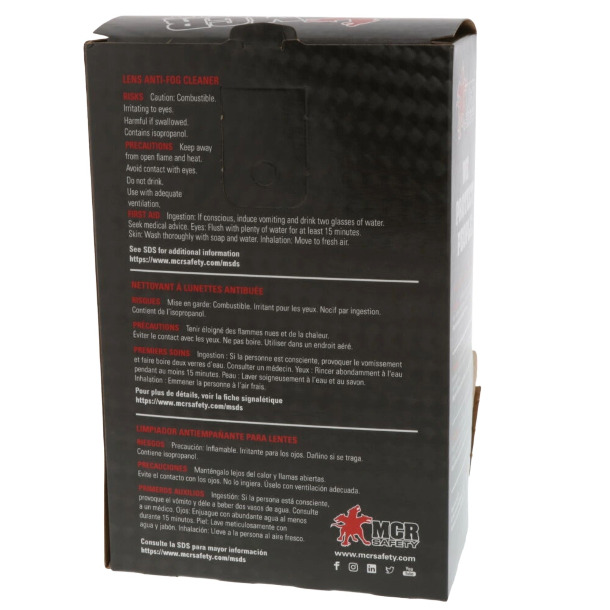 MCR Safety LCT Lens Cleaning Towelettes, Back