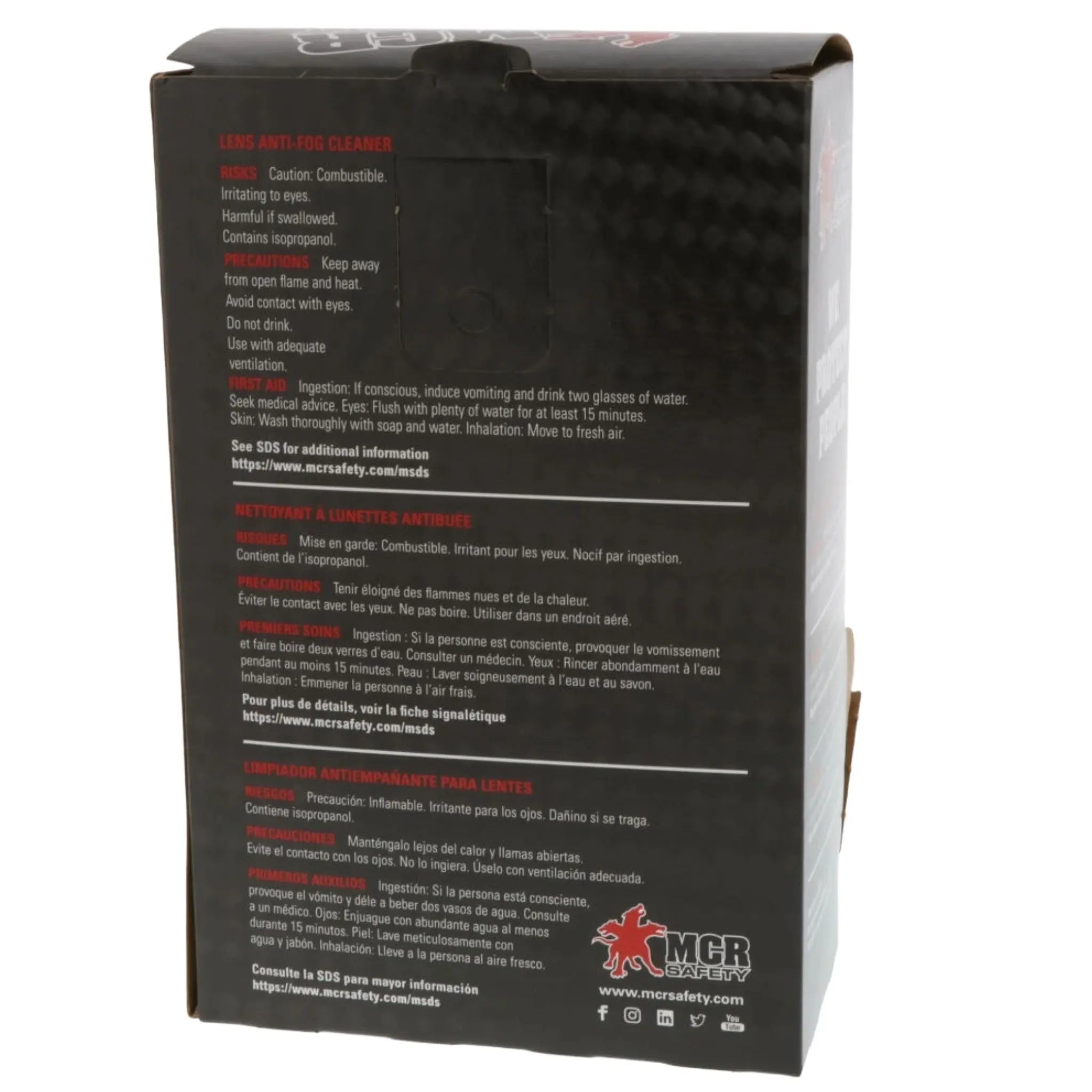 MCR Safety LCT Lens Cleaning Towelettes, Back