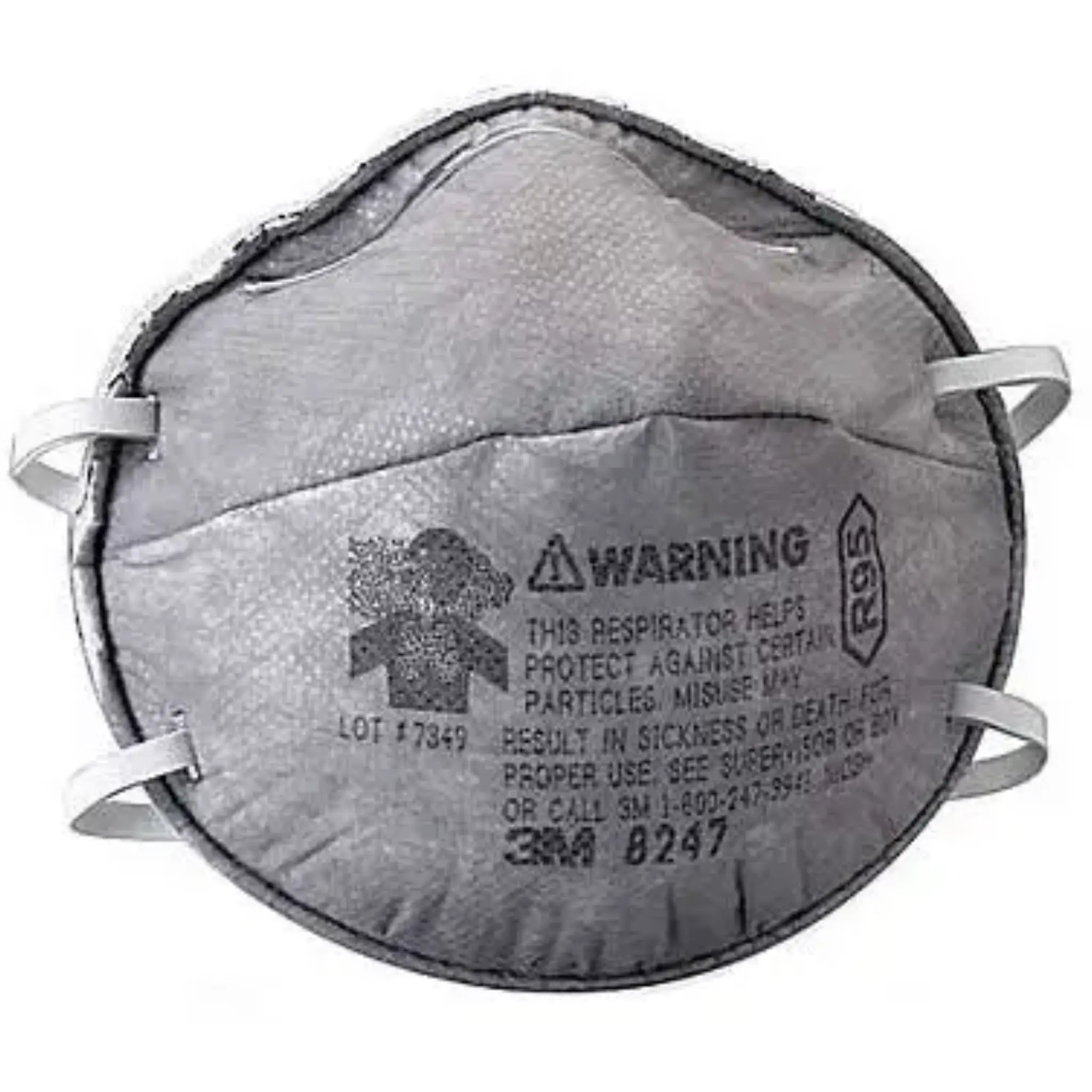3M 8247 R95 Particulate Respirator with Nuisance Level Organic Vapor Relief, Box of 20