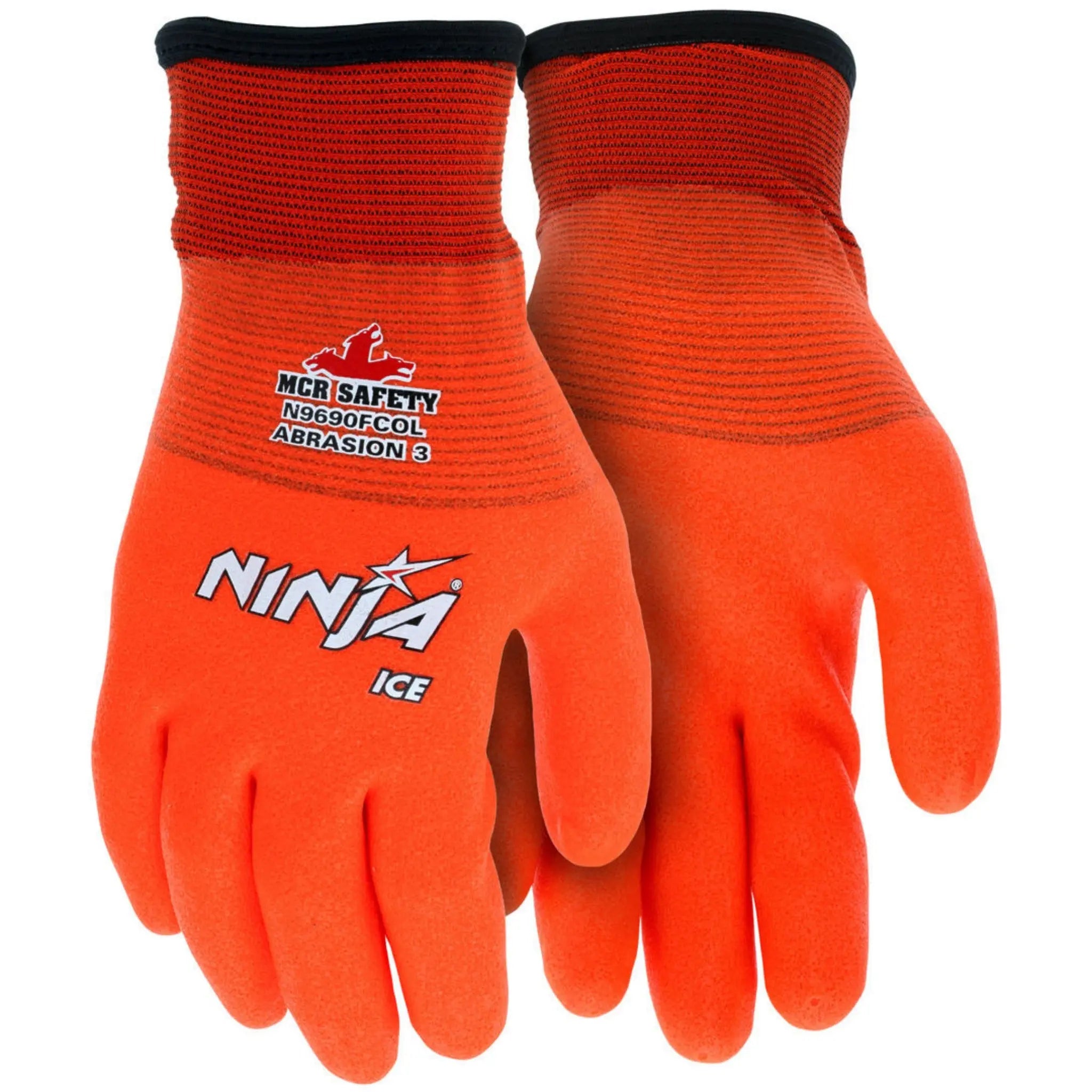 MCR Ninja Ice N9690FCO 15 Gauge Insulated Work Gloves, Hi Vis Orange, 1 Dozen