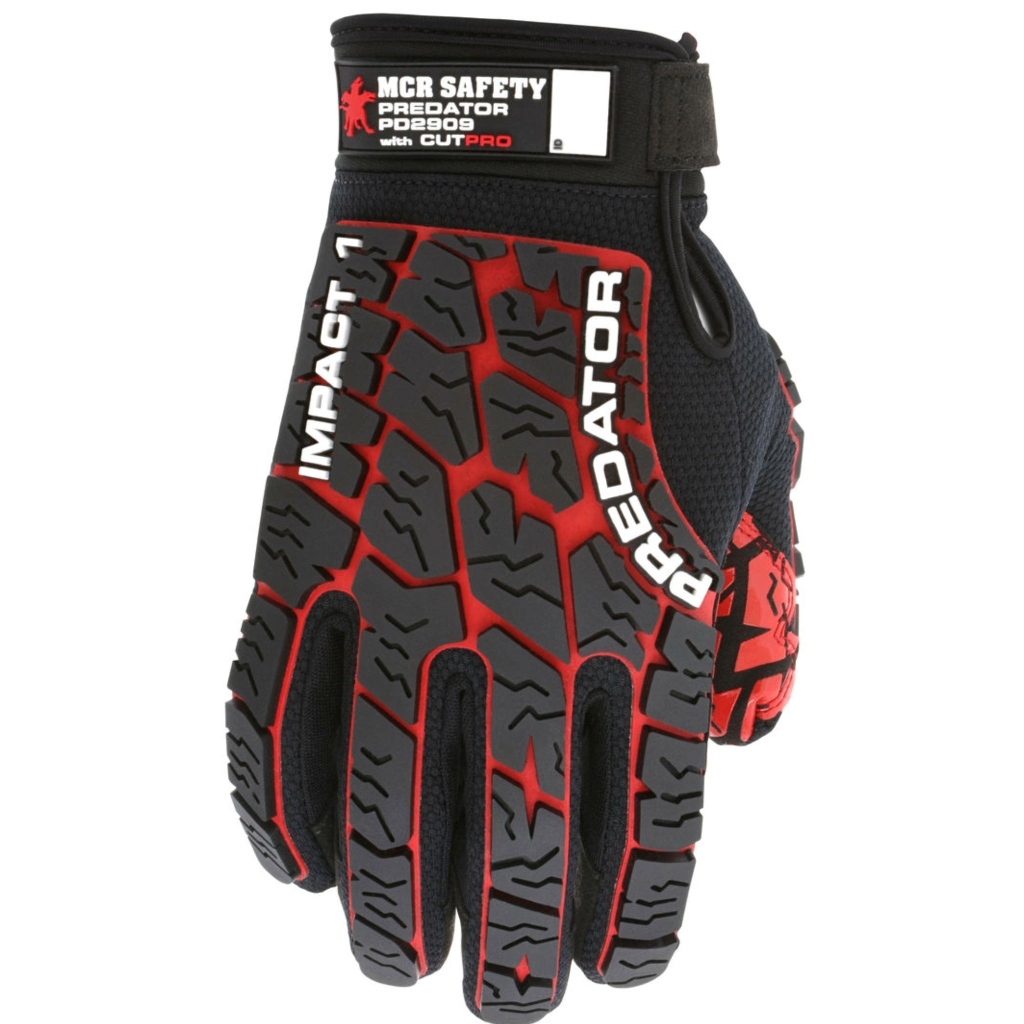 MCR Safety Predator Mechanics PD2909 Work Gloves, Dorsal View