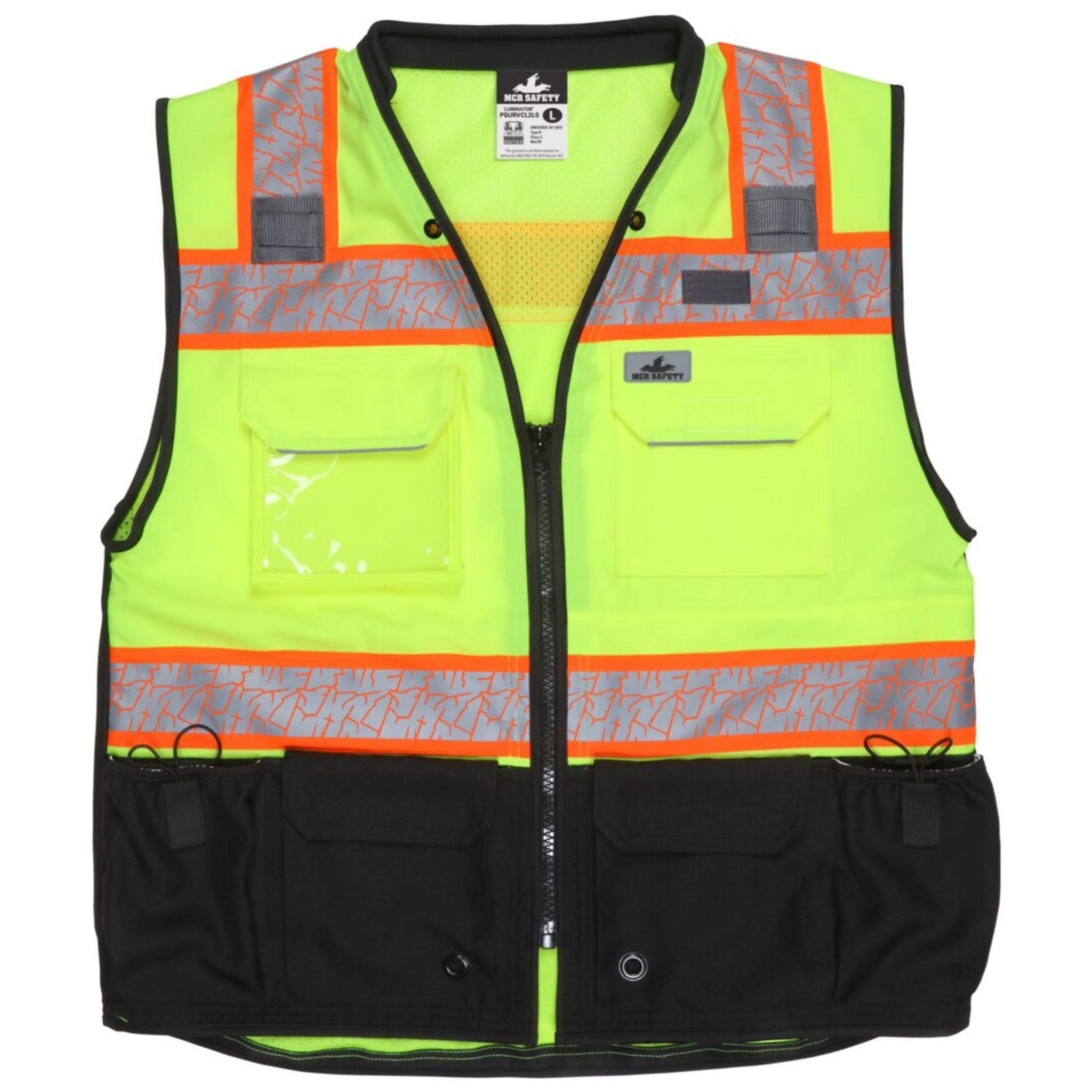 MCR Safety Luminator PSURVCL2LS Safety Vest, Front View