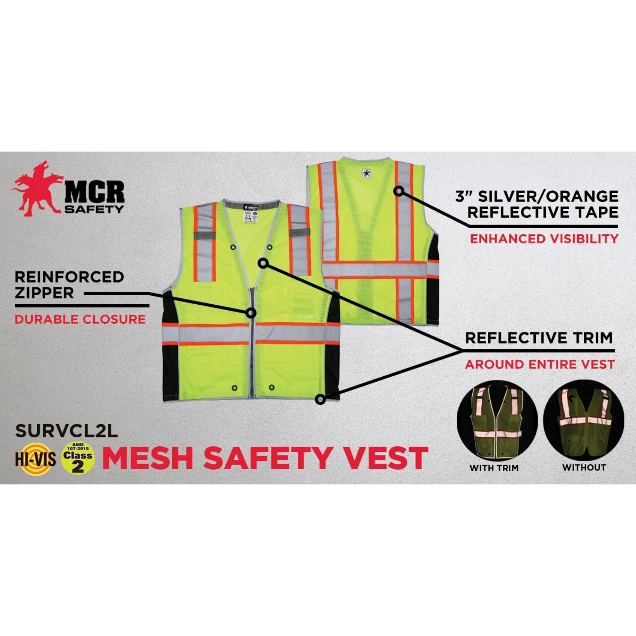 MCR Safety Luminator SURVCL2L Safety Vest, Specs_1