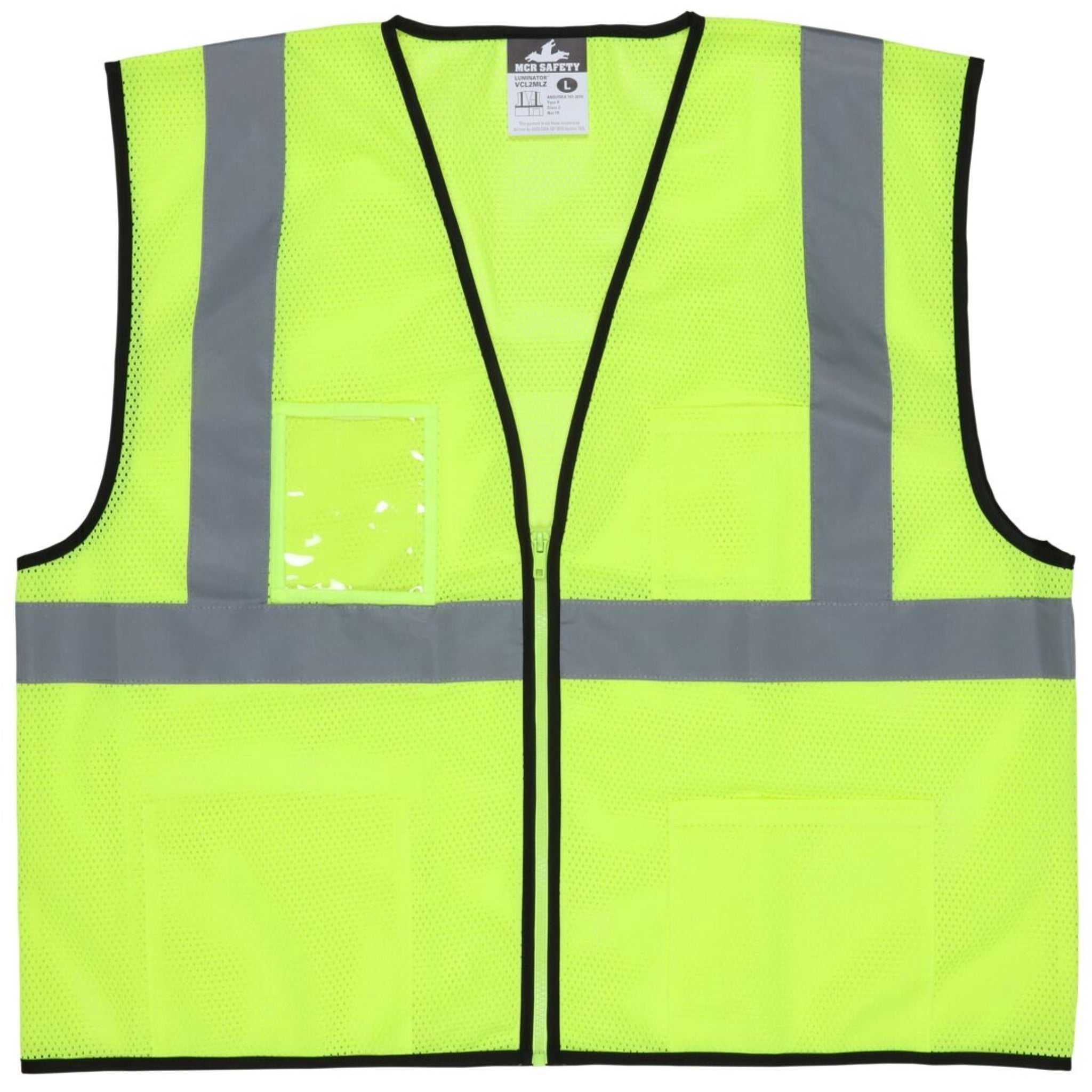 MCR Safety Luminator VCL2MLZ Safety Vest, Front View