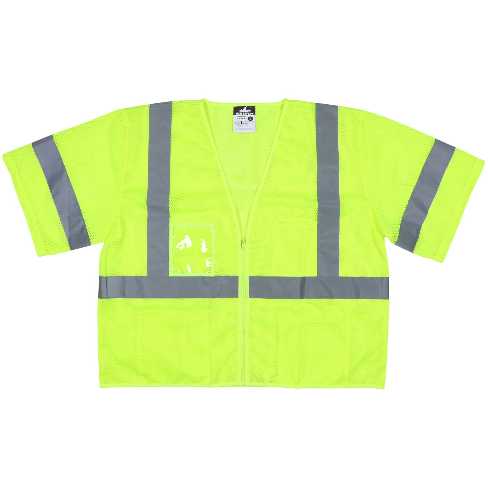 MCR Safety Luminator VCL3MLZ Safety Vest, Front View