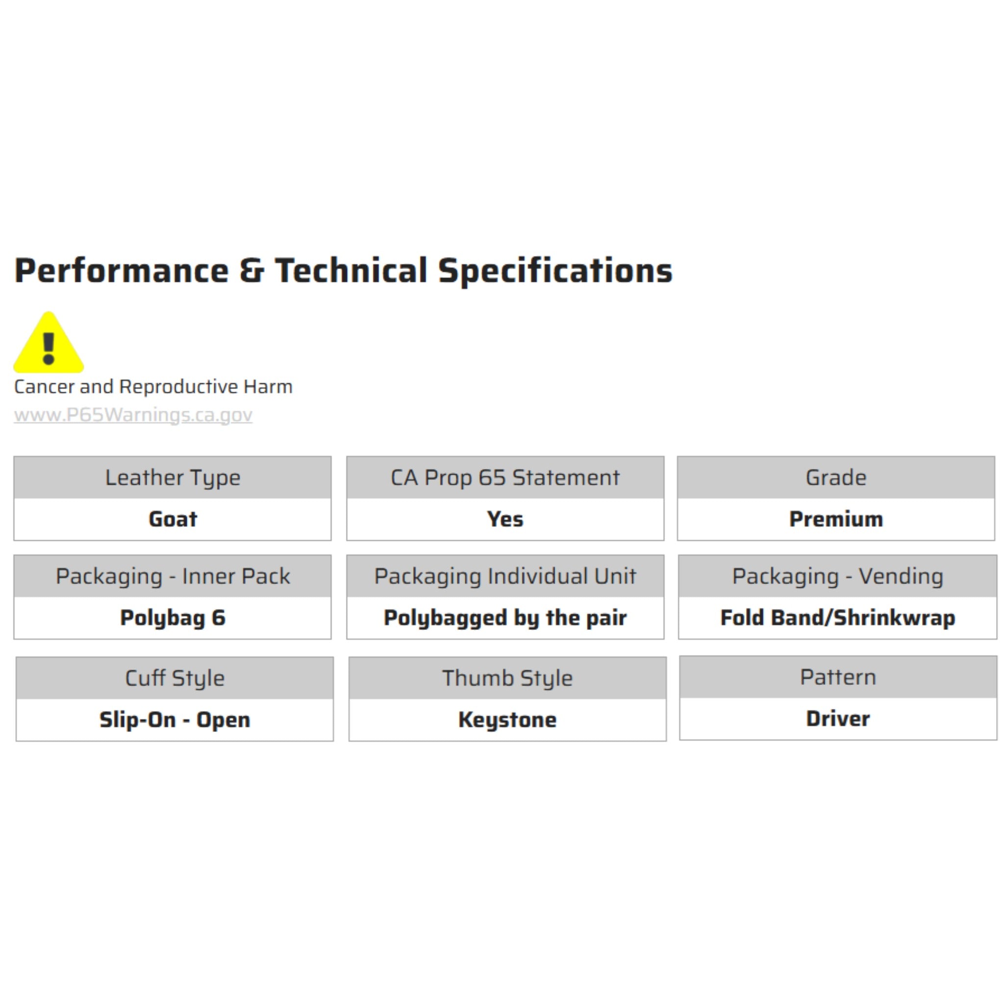 MCR Safety VP3611 Work Gloves, Specs