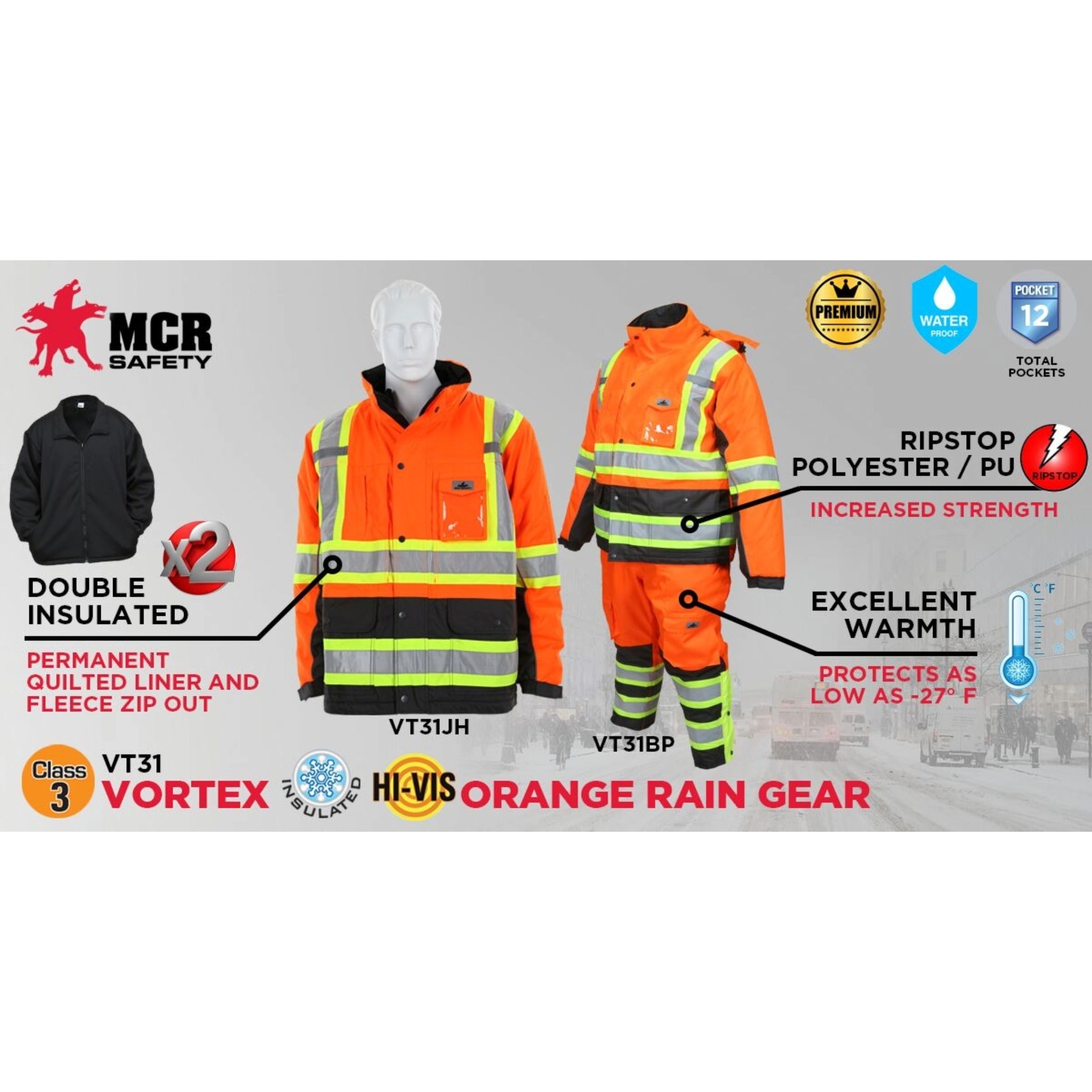 MCR Safety VT31JH Winter Jacket, Specs 2.0