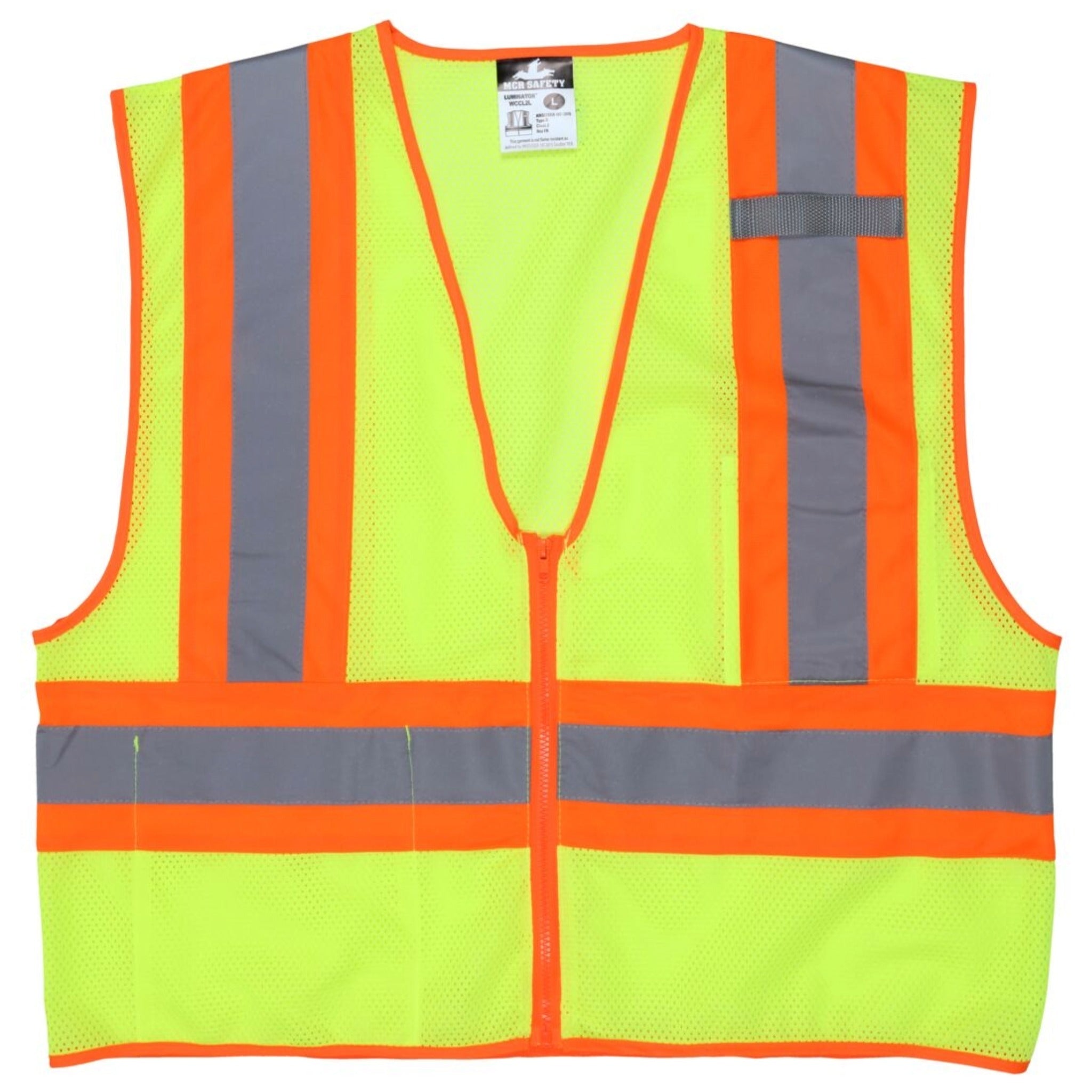 MCR Safety Luminator WCCL2L Safety Vest, Front View