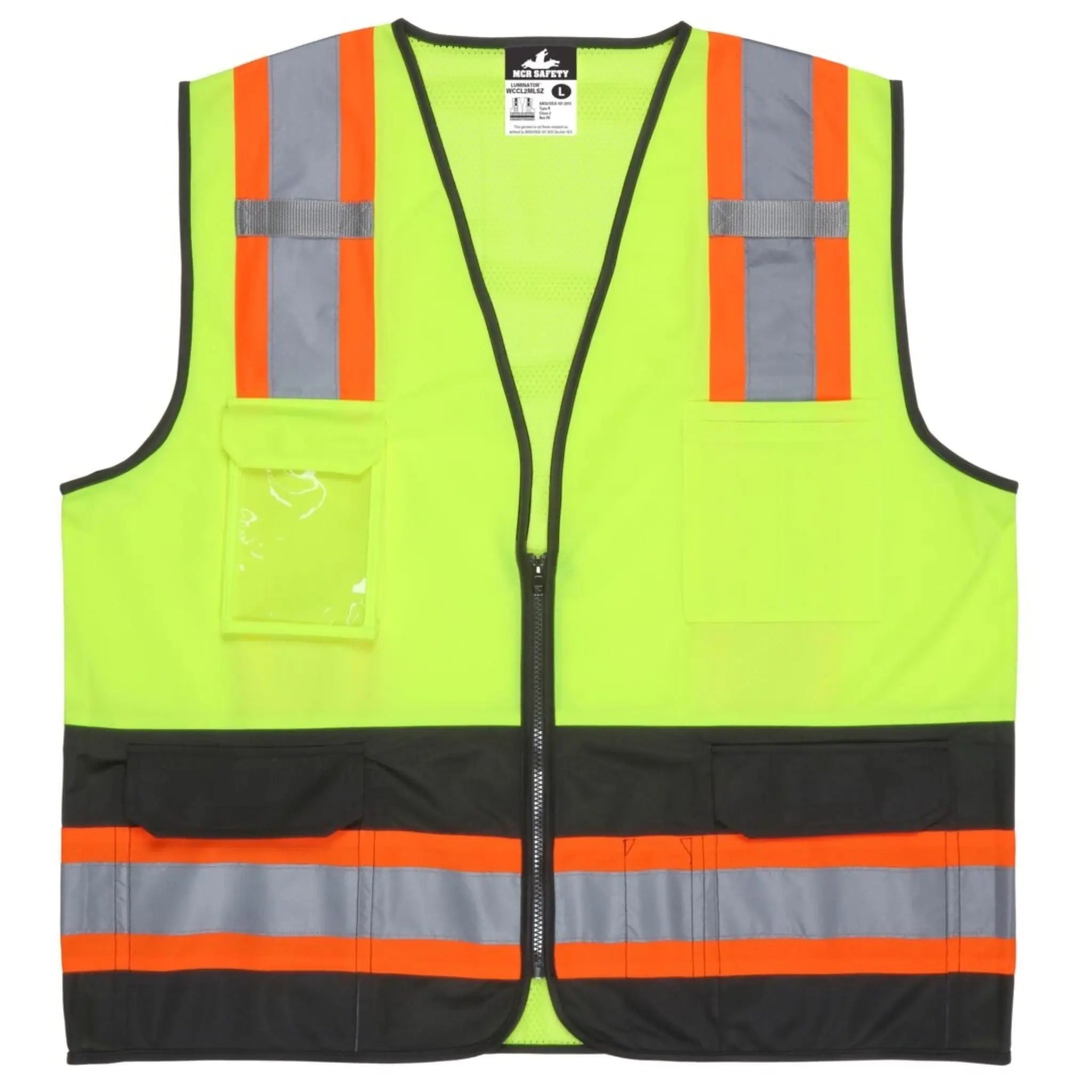 MCR Safety Luminator WCCL2MLSZ Safety Vest, Front View