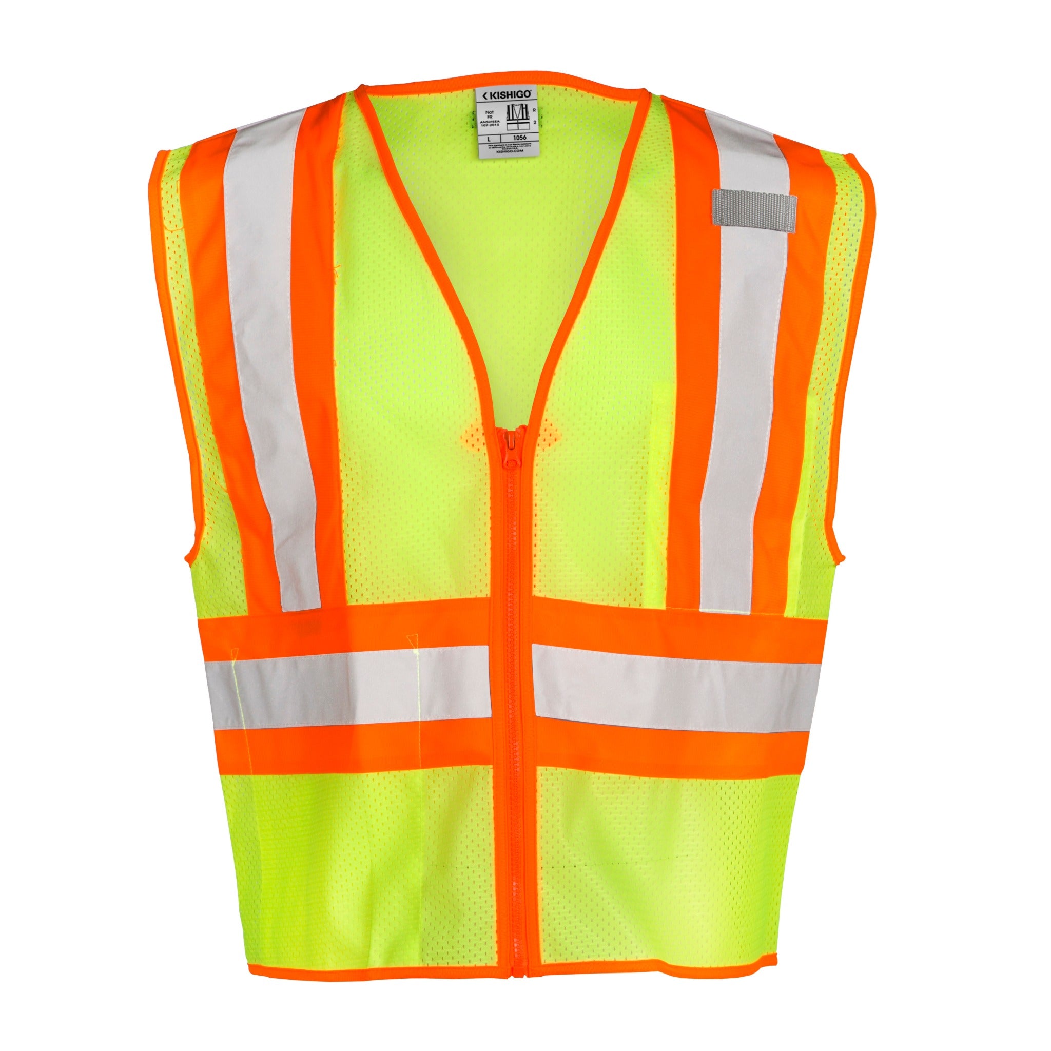 Kishigo 1056-L Contrasting Mesh Vest, Type R, Class 2, Lime, 1 Each-Front
