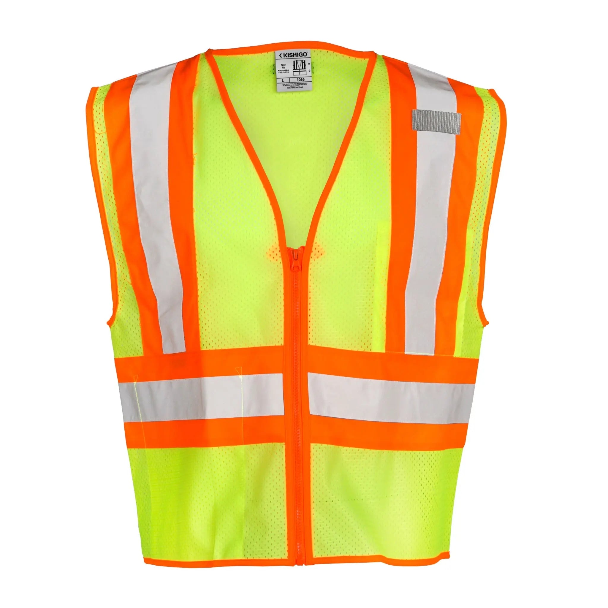Kishigo 1056-L Contrasting Mesh Vest, Type R, Class 2, Lime, 1 Each-Front