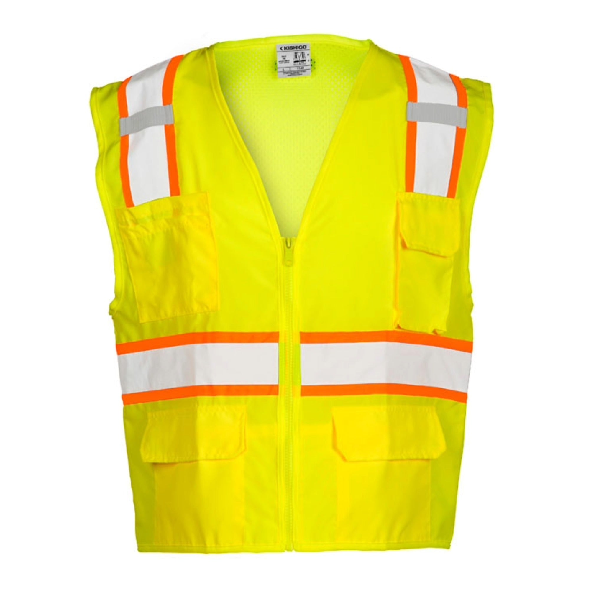 Kishigo Ultra-Cool Solid Front with Mesh Back Vest, Type R, Class 2, 1 Each