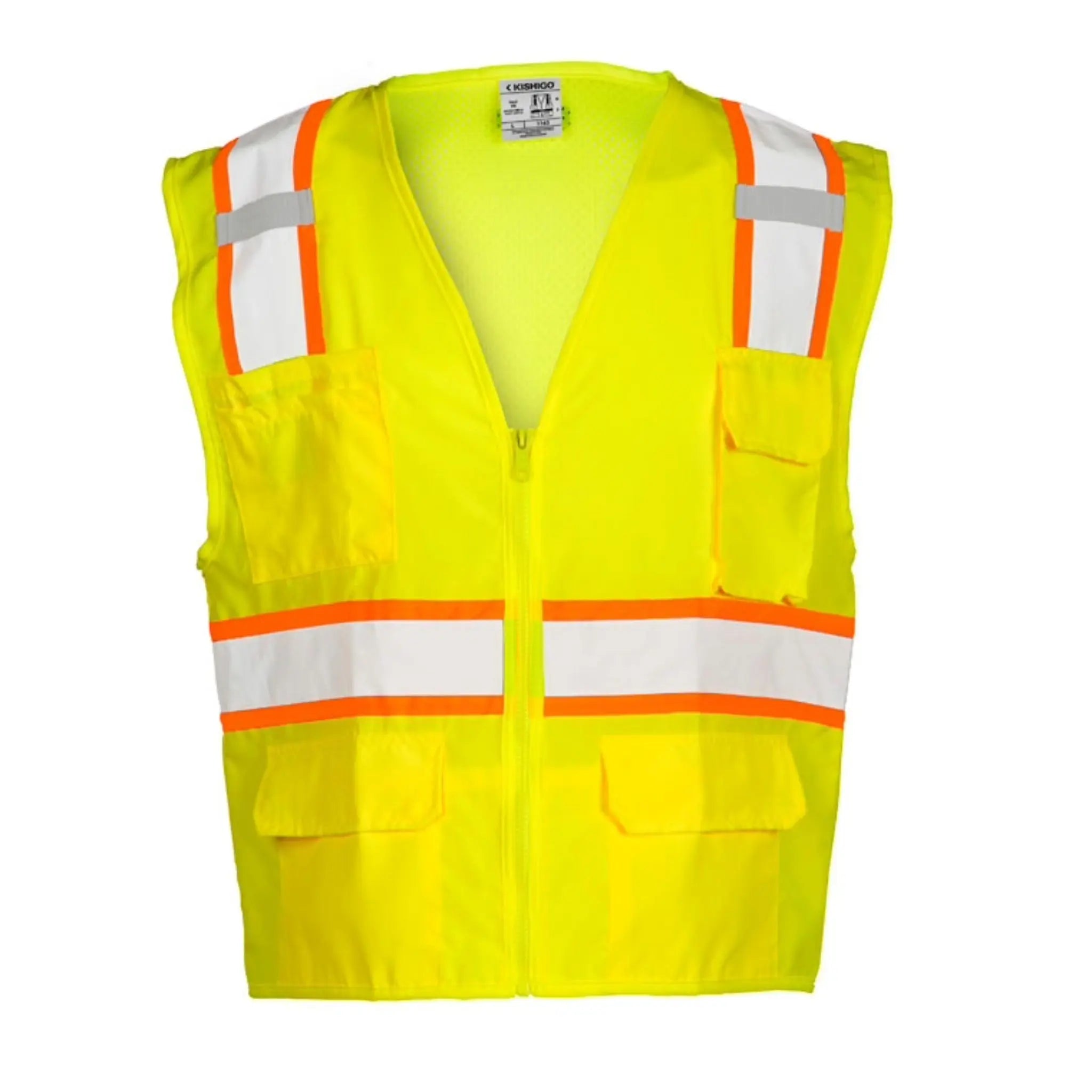 Kishigo Ultra-Cool Solid Front with Mesh Back Vest, Type R, Class 2, 1 Each