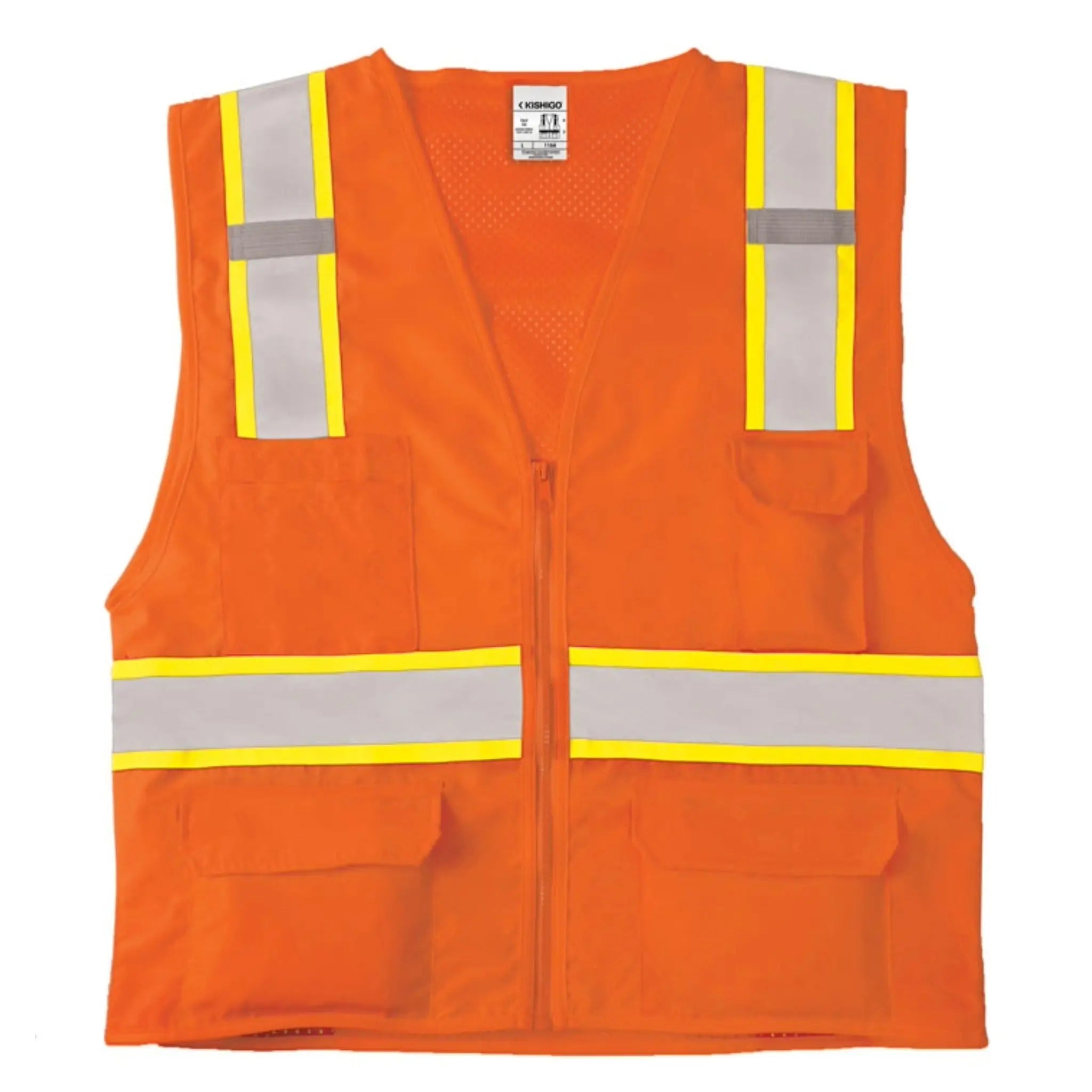 Kishigo Ultra-Cool Solid Front with Mesh Back Vest, Type R, Class 2, 1 Each