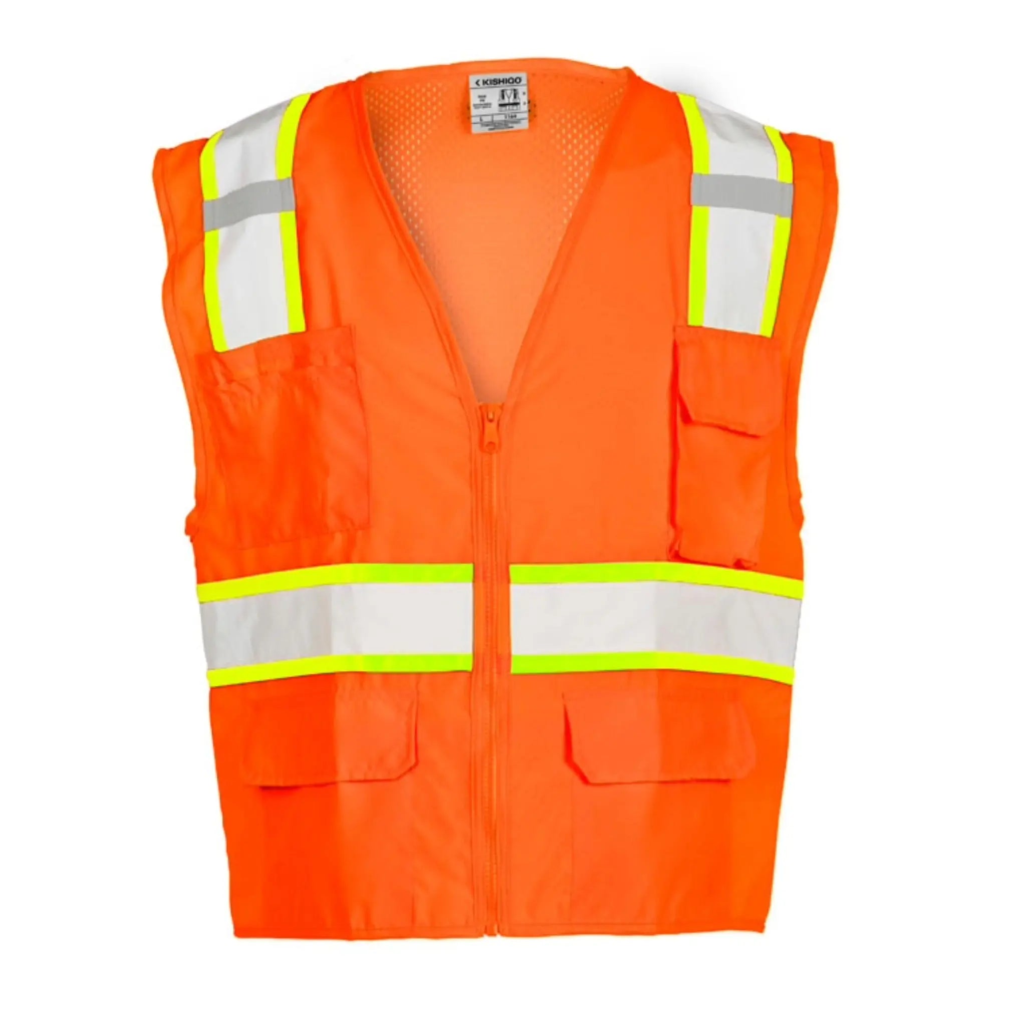 Kishigo Ultra-Cool Solid Front with Mesh Back Vest, Type R, Class 2, 1 Each