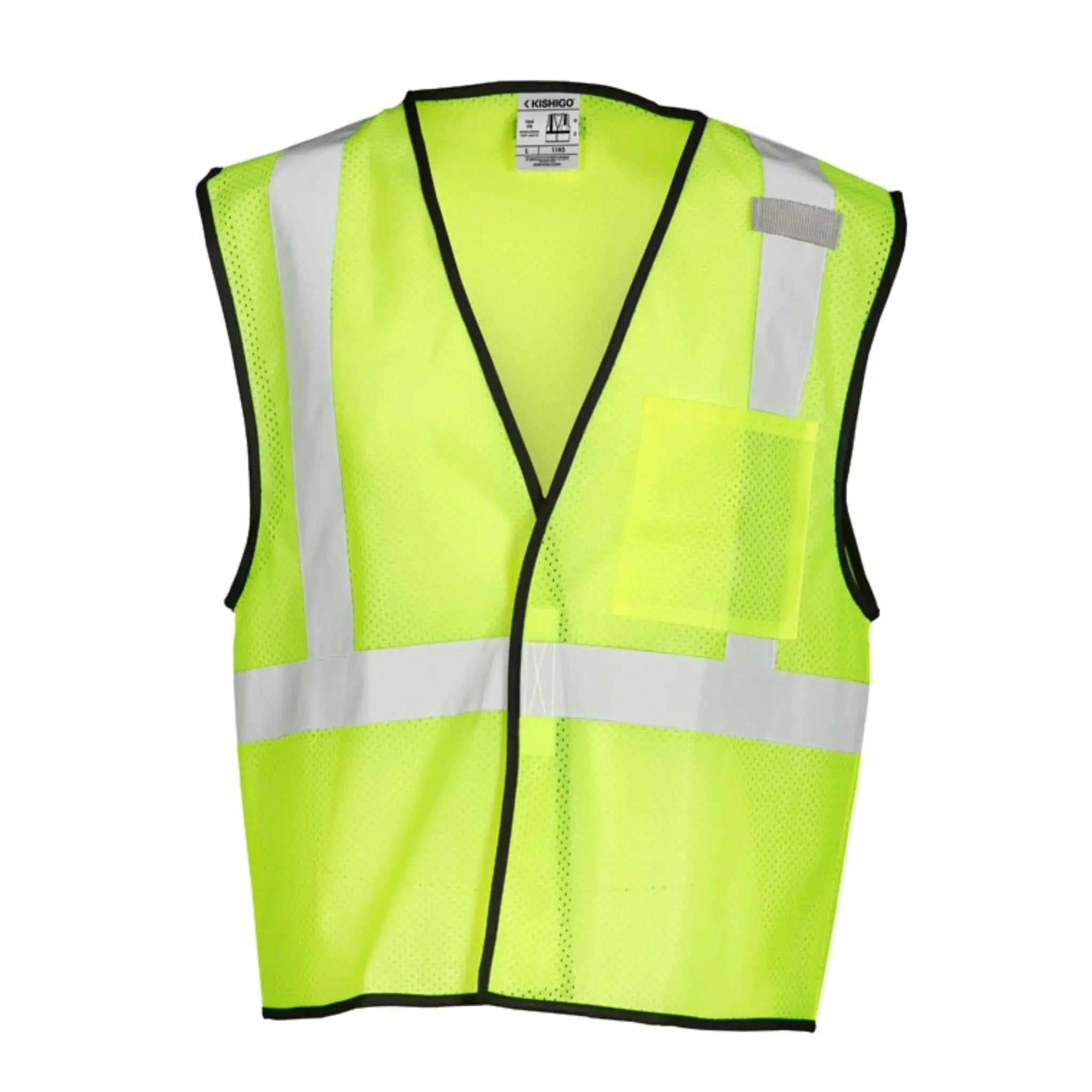 Kishigo 1193 Economy Series 1-Pocket Mesh Vest, Type R, Class 2, Lime, 1 Each-Back