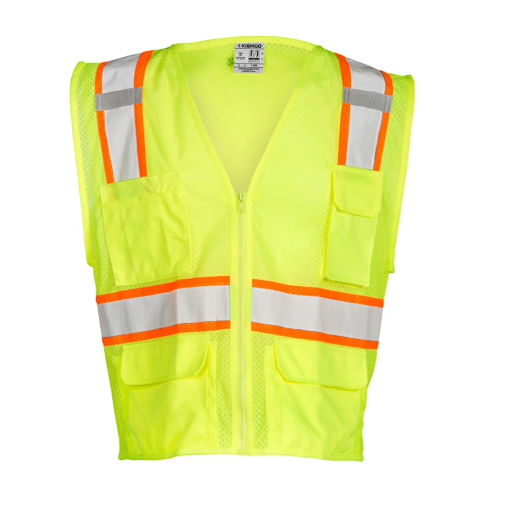 Kishigo Ultra-Cool 6-Pocket Mesh Vest, Type R, Class 2, 1 Each-Front