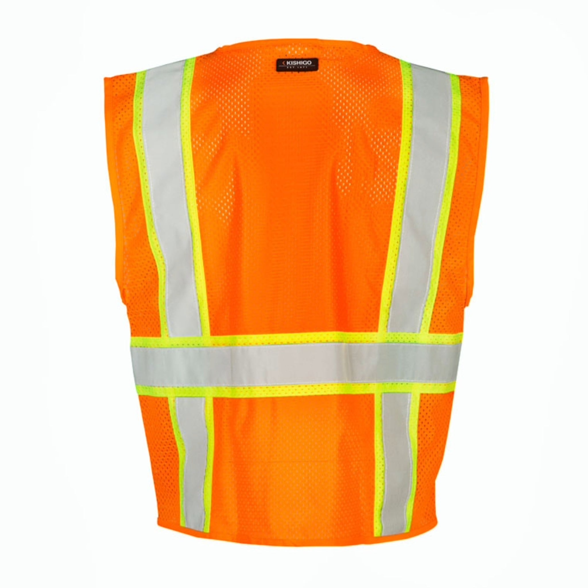 Kishigo Ultra-Cool 6-Pocket Mesh Vest, Type R, Class 2, 1 Each-Back-Flat