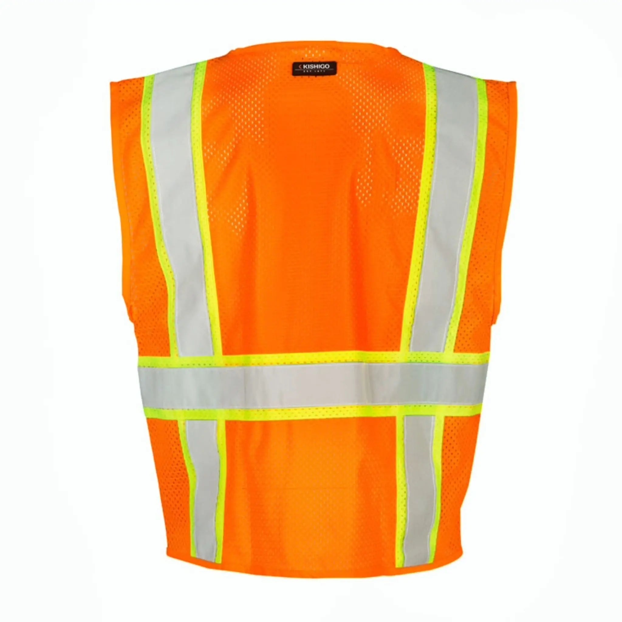 Kishigo Ultra-Cool 6-Pocket Mesh Vest, Type R, Class 2, 1 Each-Back-Flat