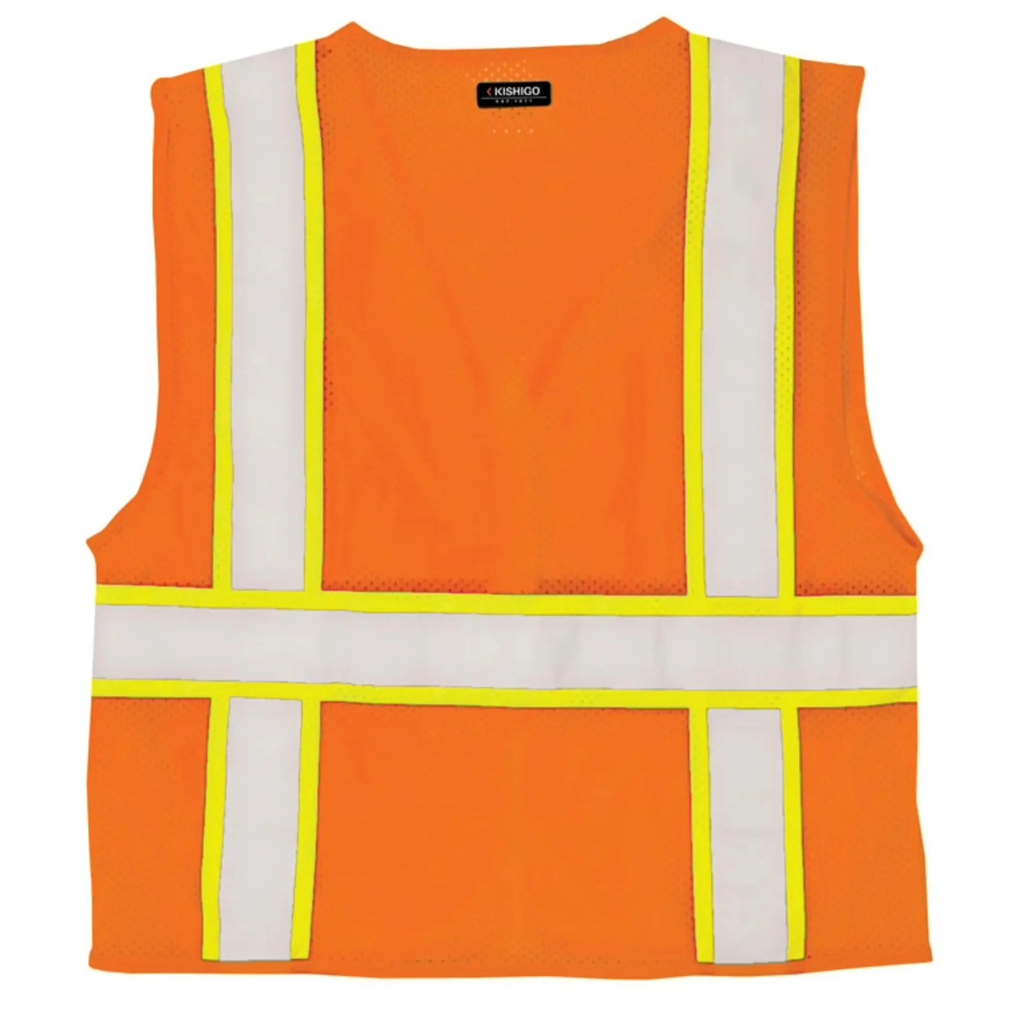 Kishigo Ultra-Cool 6-Pocket Mesh Vest, Type R, Class 2, 1 Each-Front-Flat