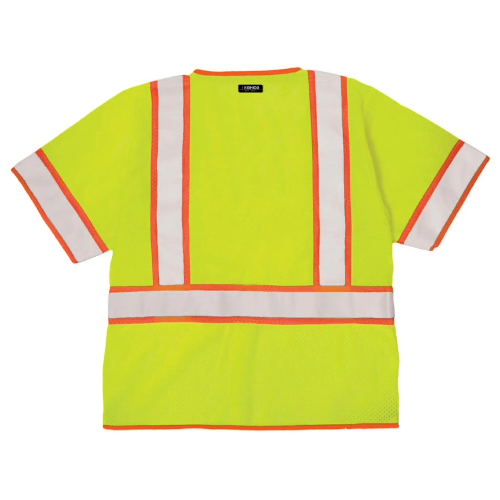 Kishigo 1242 Ultra-Cool 6-Pocket Contrast Mesh Surveyor Vest, Type R, Class 3, Lime, 1 Each