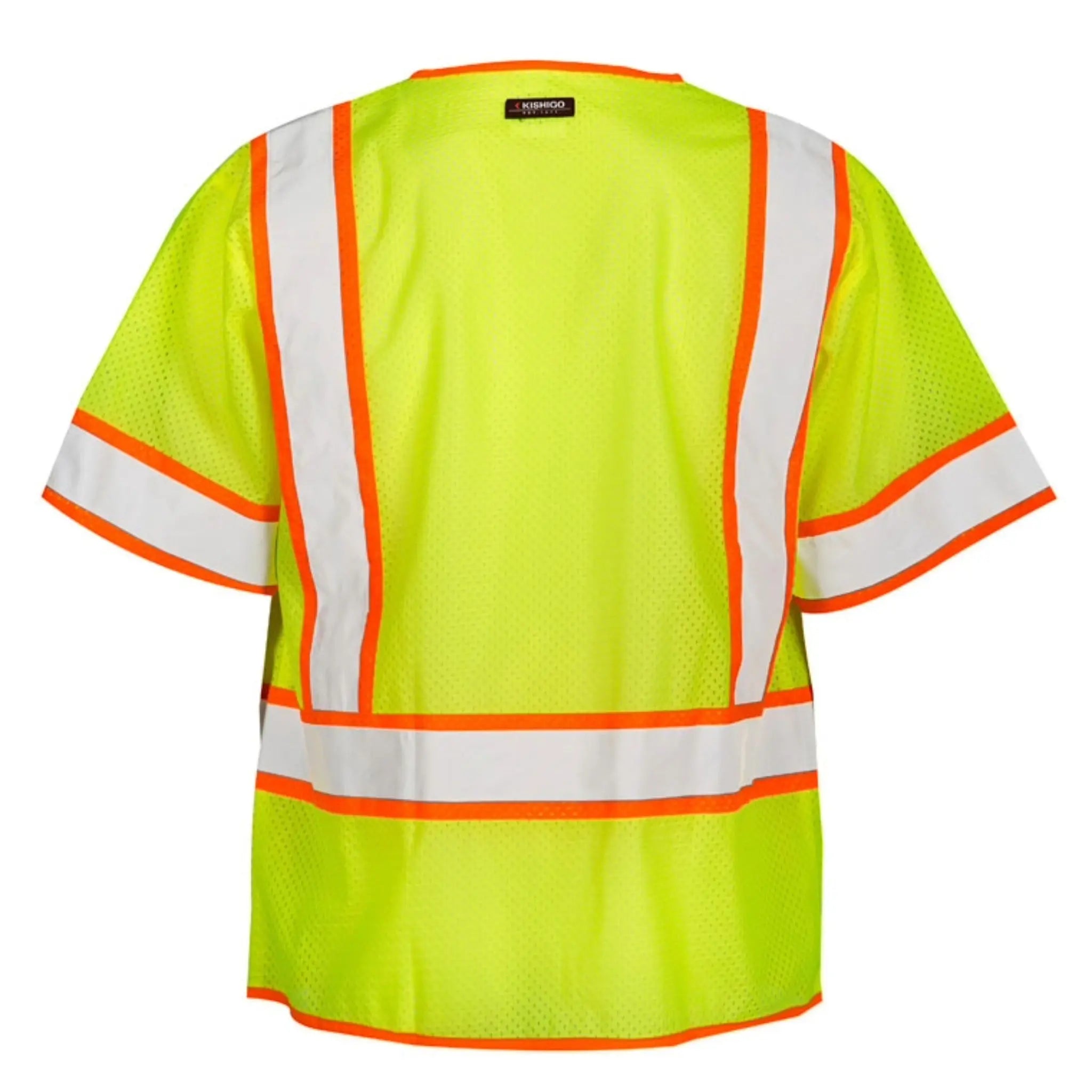 Kishigo 1242 Ultra-Cool 6-Pocket Contrast Mesh Surveyor Vest, Type R, Class 3, Lime, 1 Each
