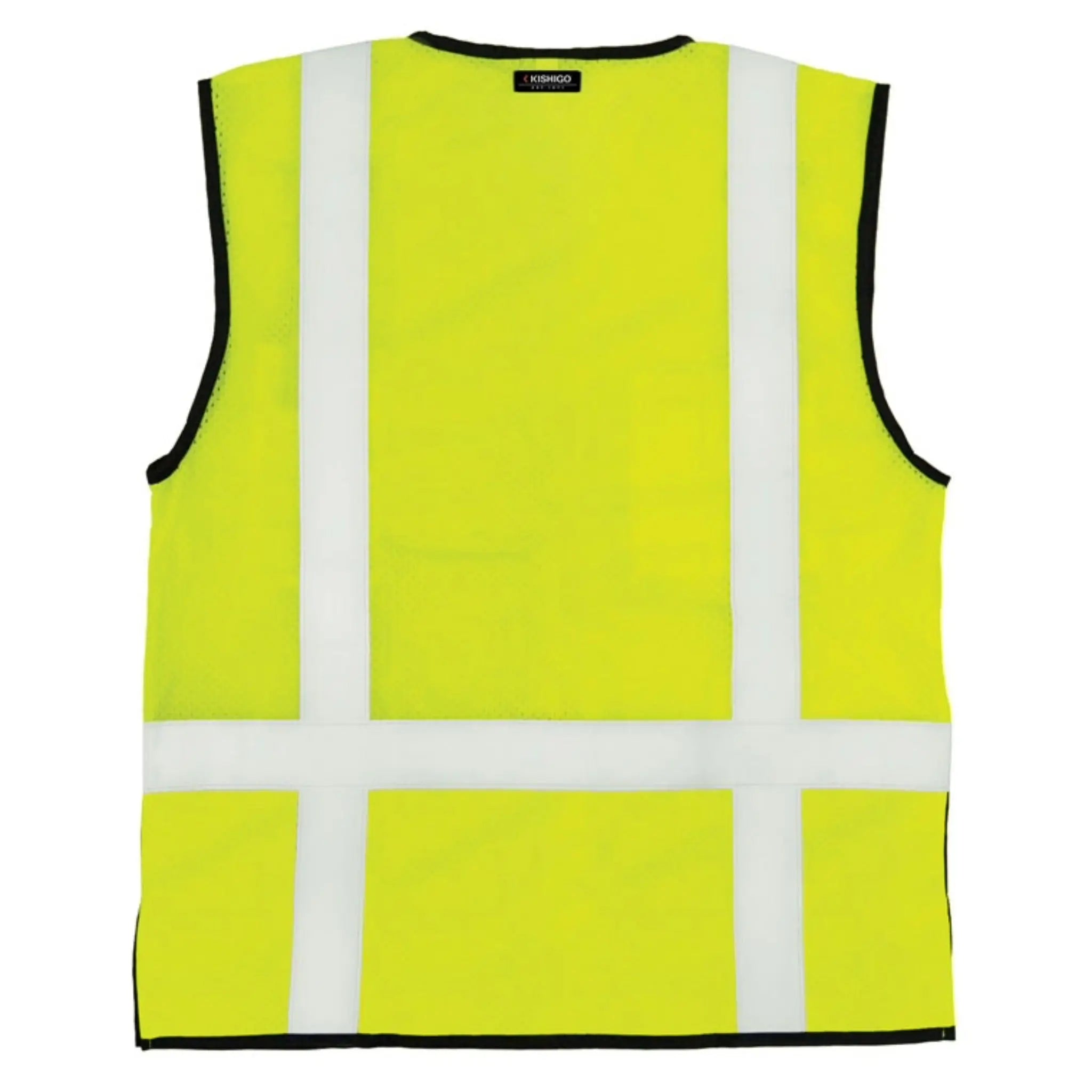 Kishigo 1509 Black Bottom Mesh Vest, Type R, Class 2, Lime, 1 Each-Back-Flat