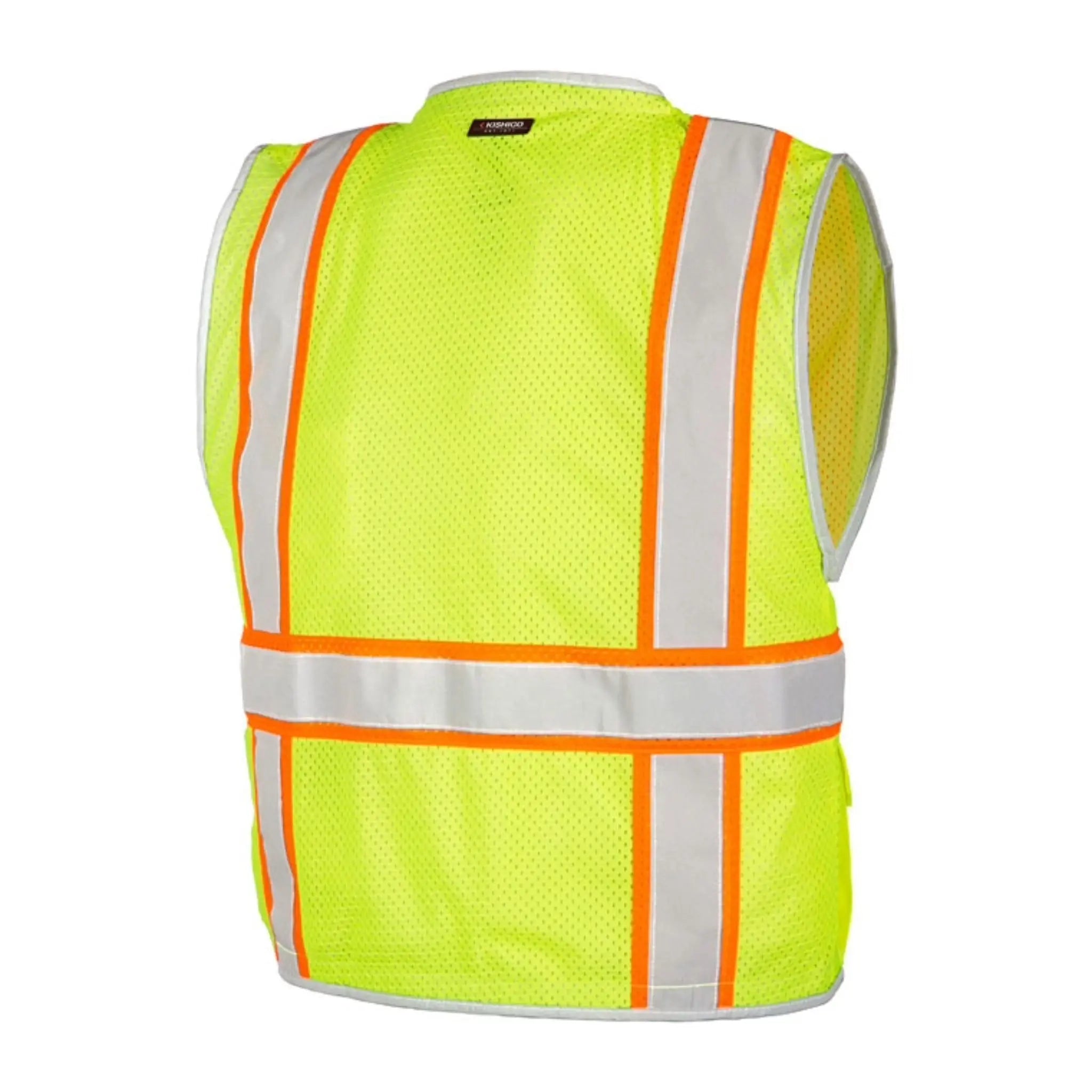 Kishigo Premium Brilliant Series Heavy Duty Vest, Type R, Class 2, Lime, 1 Each