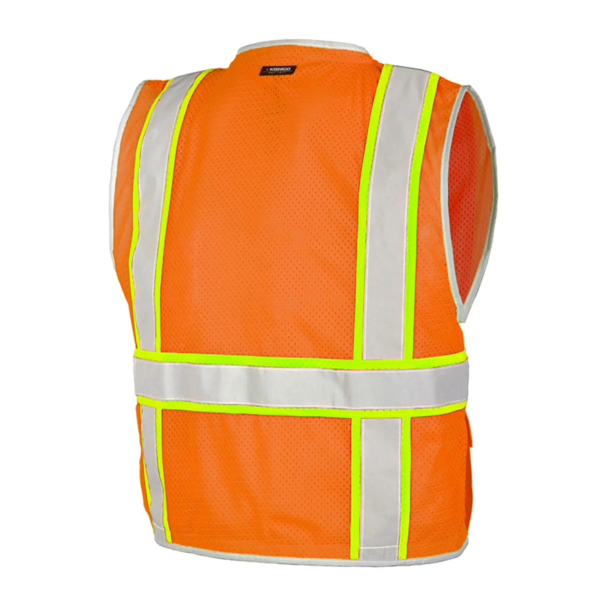 Kishigo Premium Brilliant Series Heavy Duty Vest, Type R, Class 2, Lime, 1 Each-Orange-Back_Angle