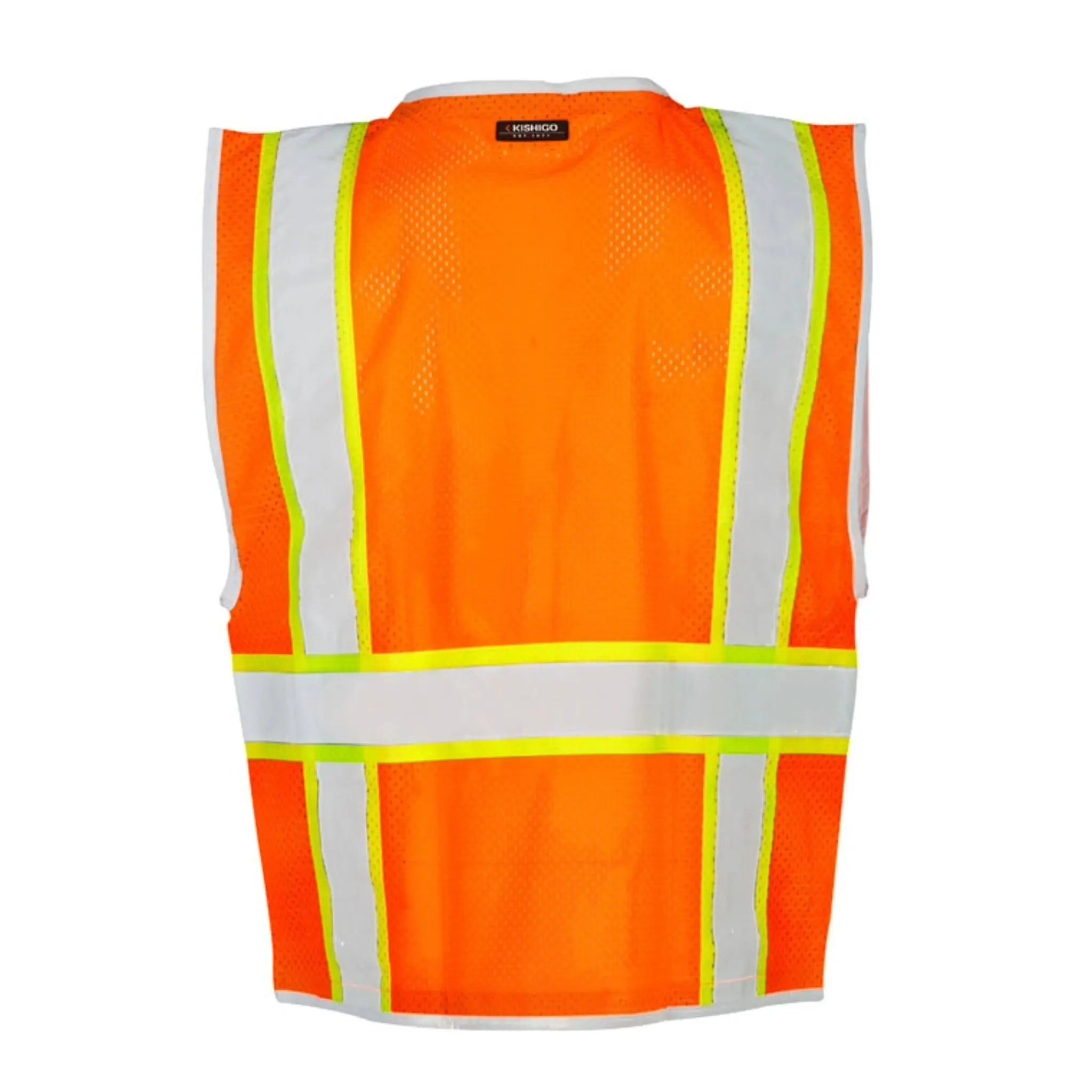 Kishigo Premium Brilliant Series Heavy Duty Vest, Type R, Class 2, Lime, 1 Each-Orange-Back