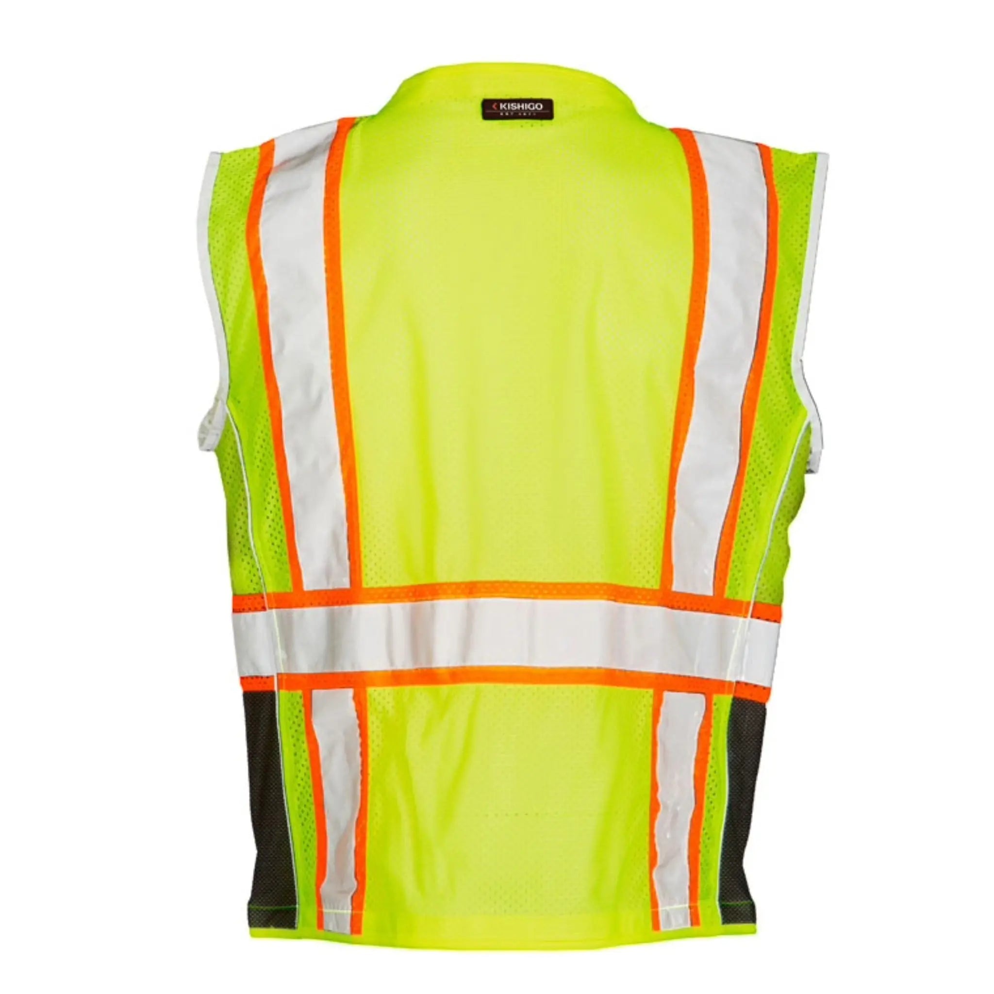 Kishigo Premium Black Series Heavy Duty Vest, Type R, Class 2, 1 Each-Lime-Back