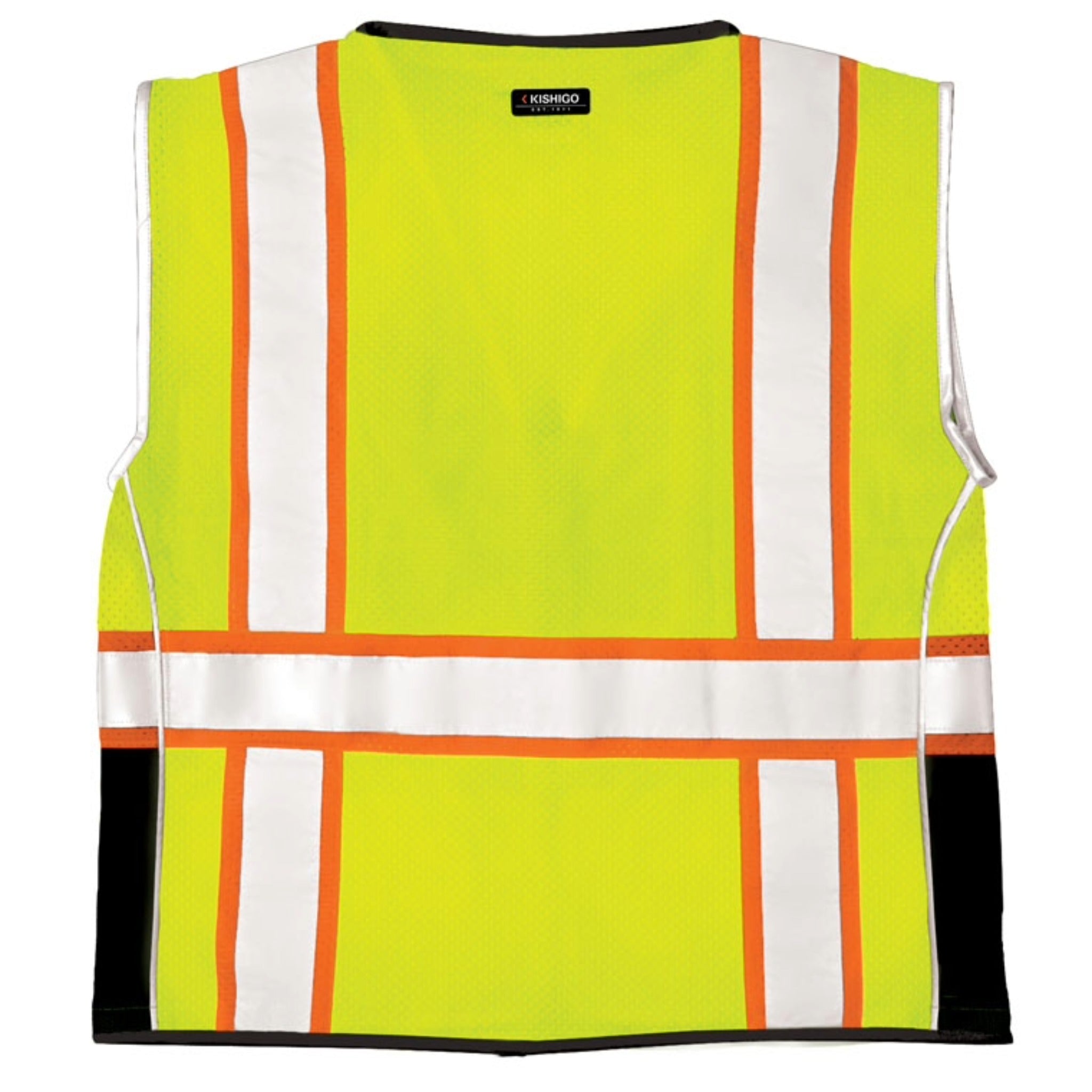Kishigo Premium Black Series Heavy Duty Vest, Type R, Class 2, 1 Each-Back-Flat