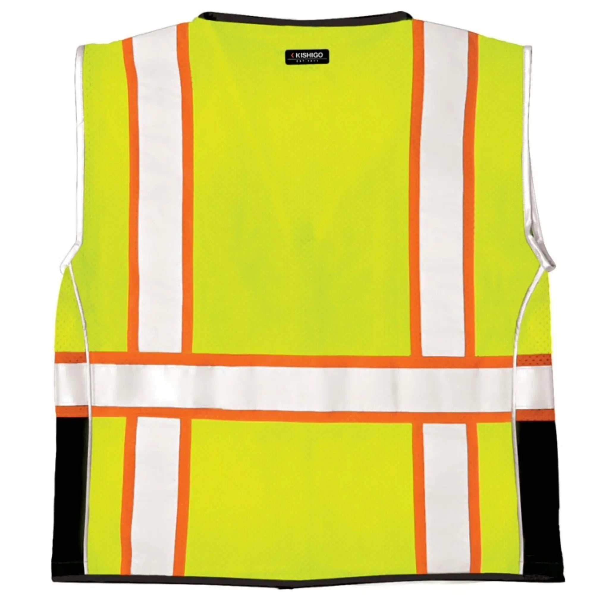 Kishigo Premium Black Series Heavy Duty Vest, Type R, Class 2, 1 Each-Back-Flat