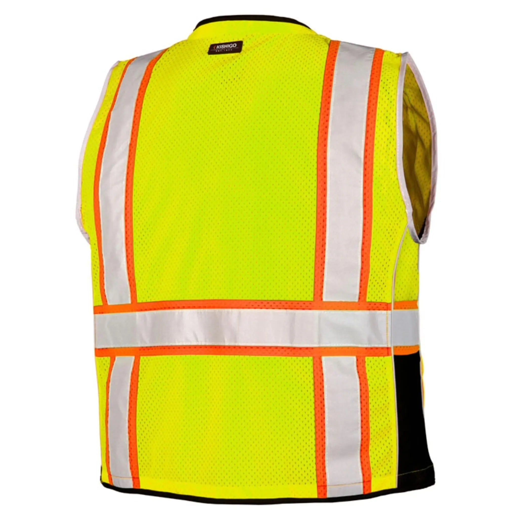 Kishigo Premium Black Series Heavy Duty Vest, Type R, Class 2, 1 Each-Lime-Back