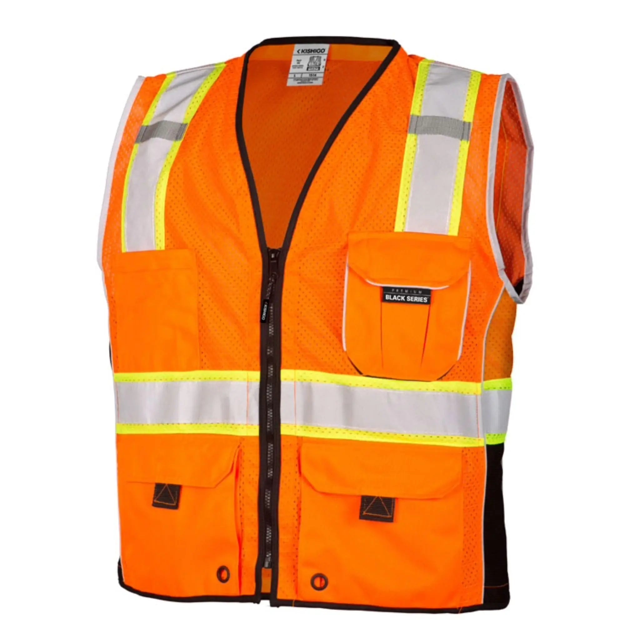 Kishigo Premium Black Series Heavy Duty Vest, Type R, Class 2, 1 Each-Front-Angle