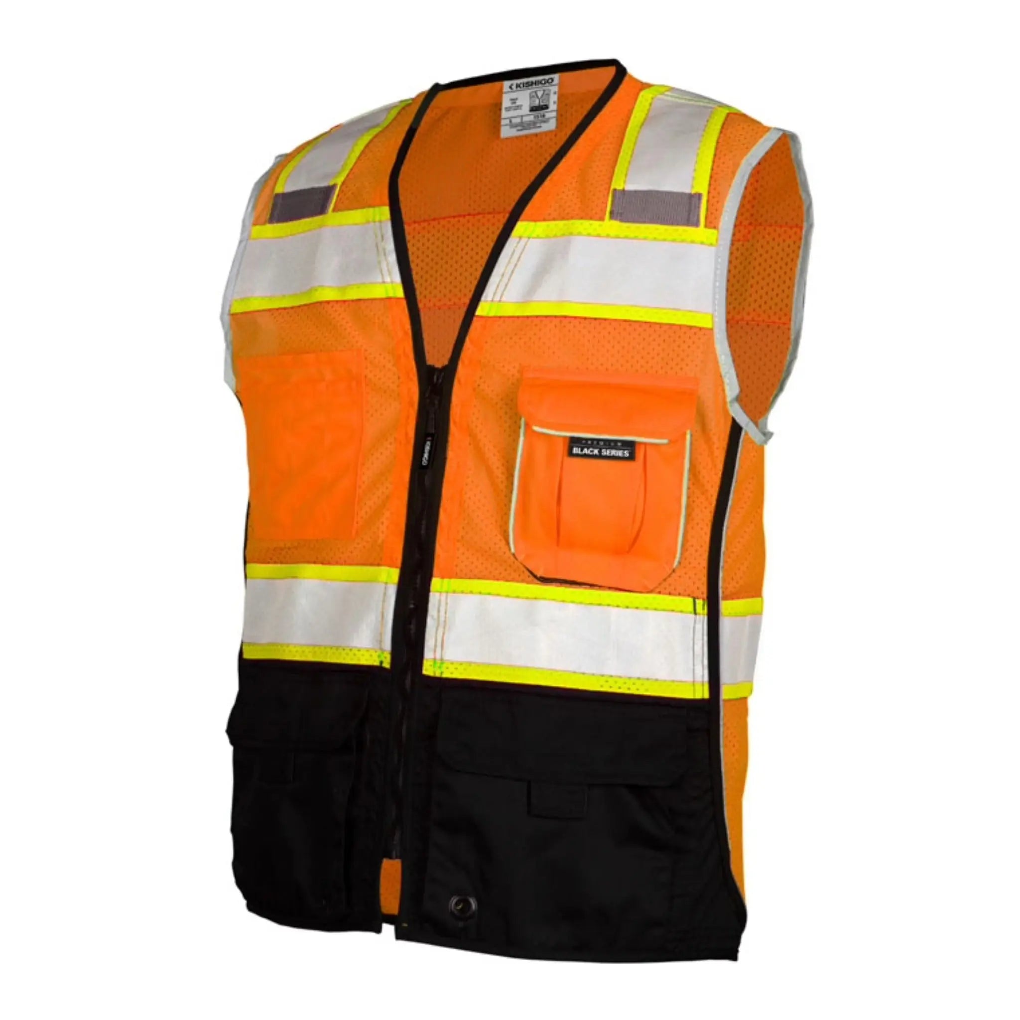Kishigo ANSI Type R Class 2 Premium Black Series Black Bottom Vest, 1 Each