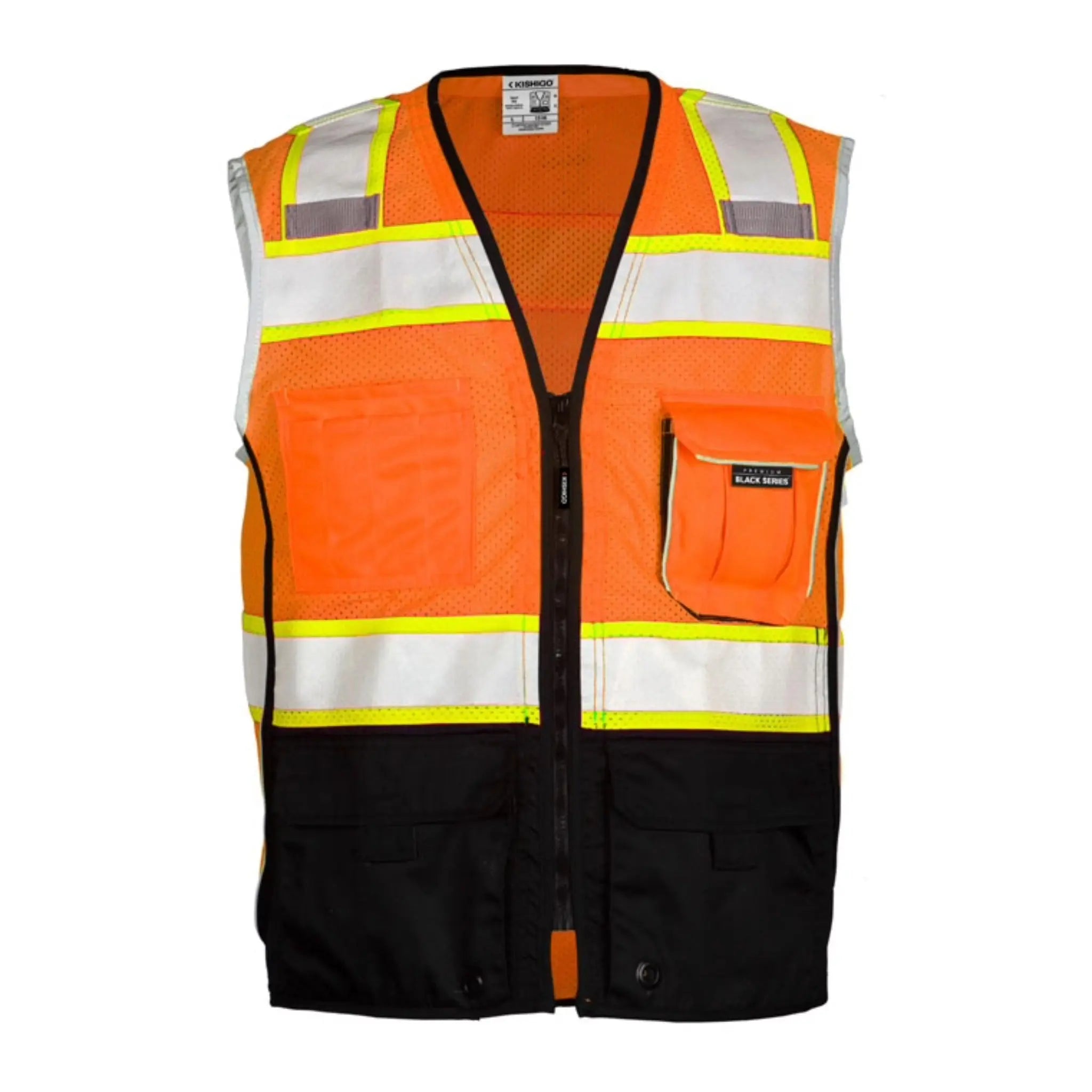 Kishigo ANSI Type R Class 2 Premium Black Series Black Bottom Vest, 1 Each
