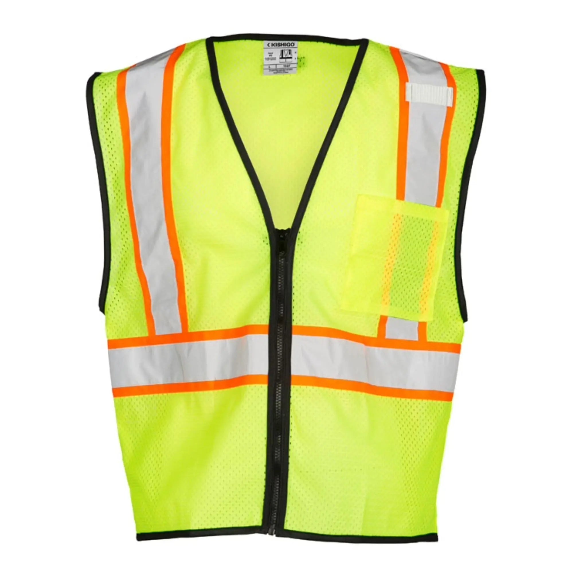 Kishigo Economy Single Pocket Contrasting Mesh Vest, Type R, Class 2, 1 Each-Front